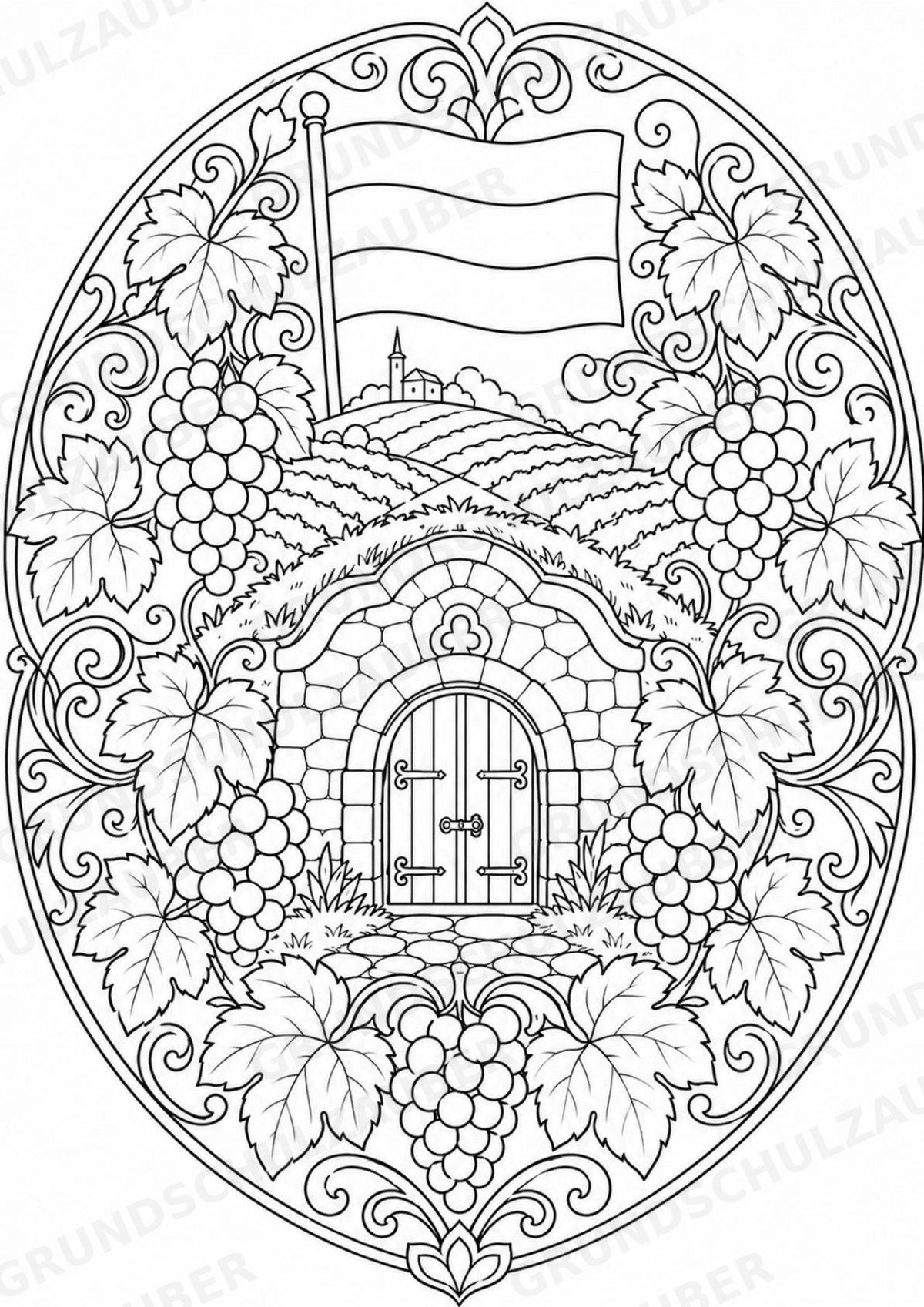 Ungarn Mandalas Ausmalbilder – Länder und Kulturen – 15 Malvorlagen – Materialseite 10