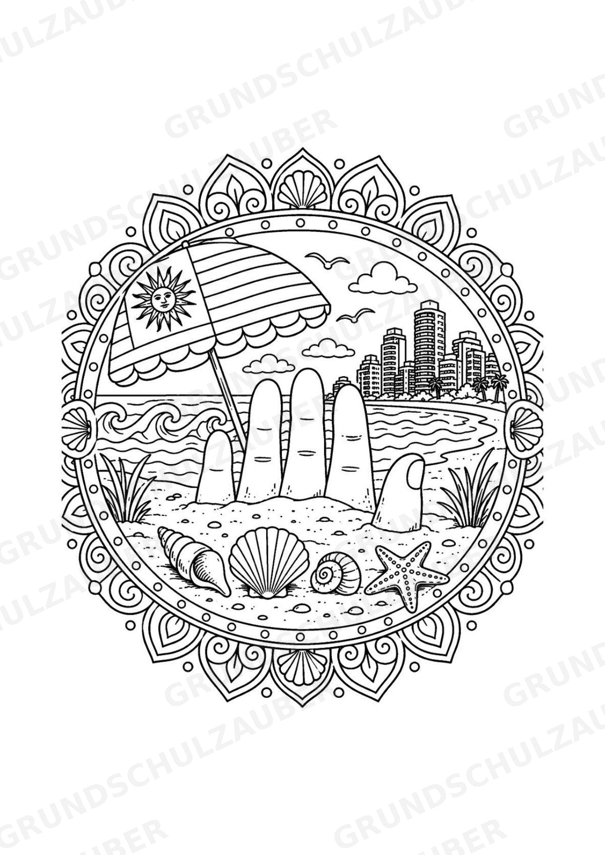 Uruguay Mandalas Ausmalbilder – Länder und Kulturen – 15 Malvorlagen – Materialseite 11