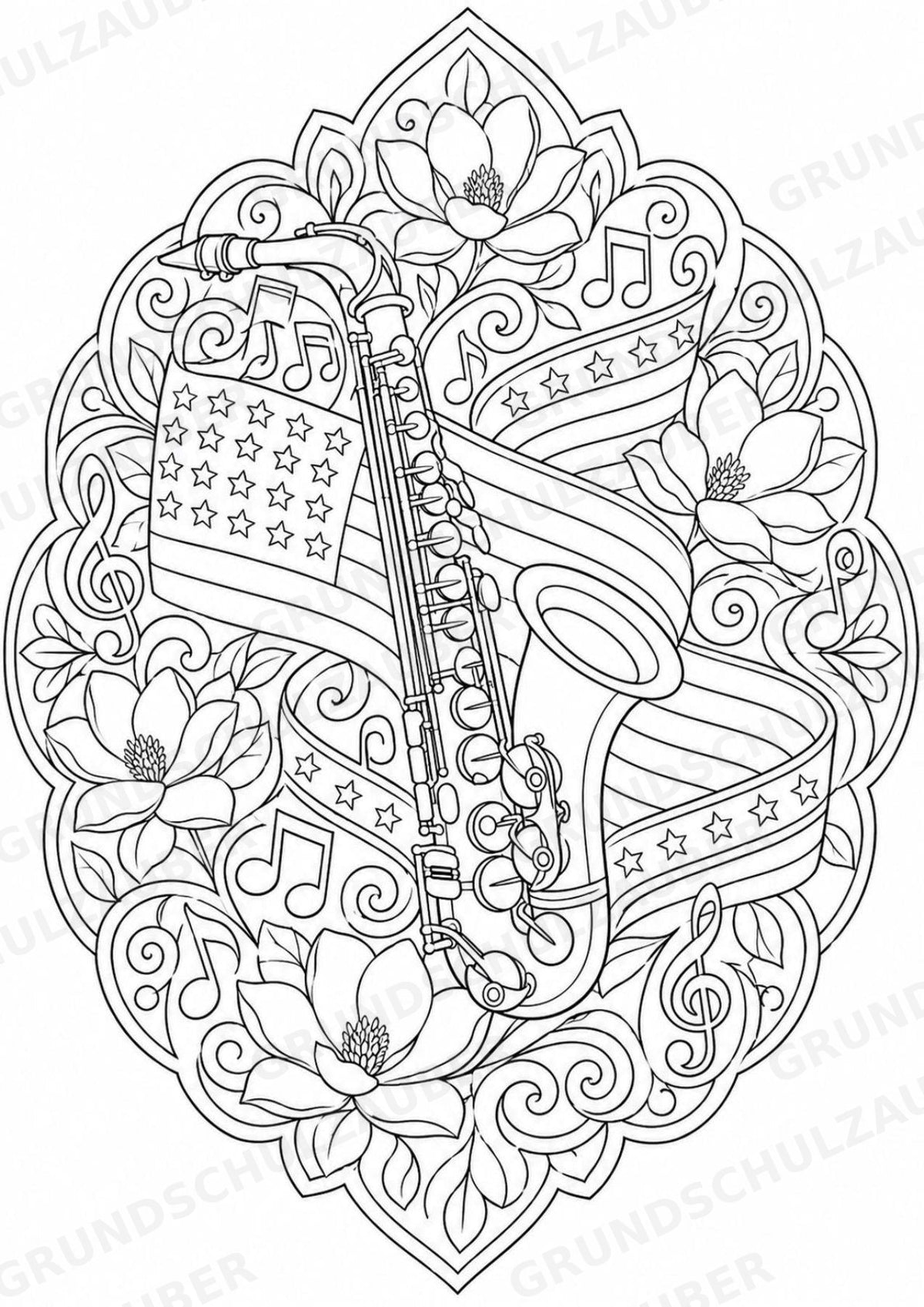 USA Mandalas Ausmalbilder – Länder und Kulturen – 15 Malvorlagen – Materialseite 11