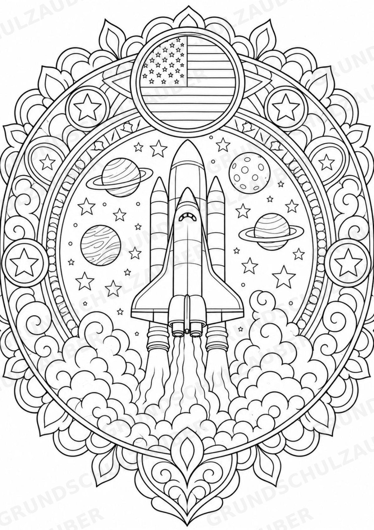 USA Mandalas Ausmalbilder – Länder und Kulturen – 15 Malvorlagen – Materialseite 12