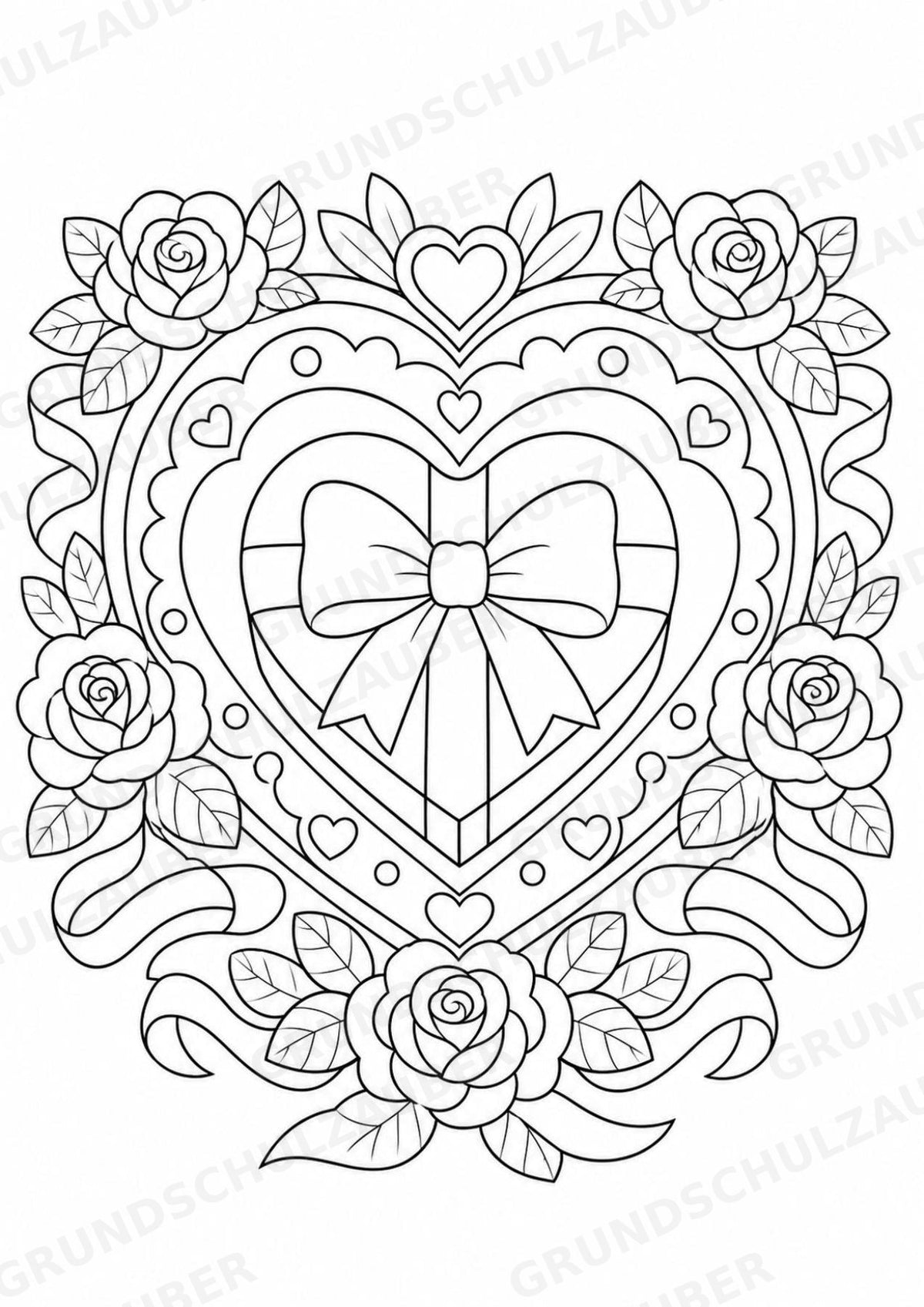 Valentinstag Mandalas Ausmalbilder – Liebe – 15 Malvorlagen – Materialseite 2