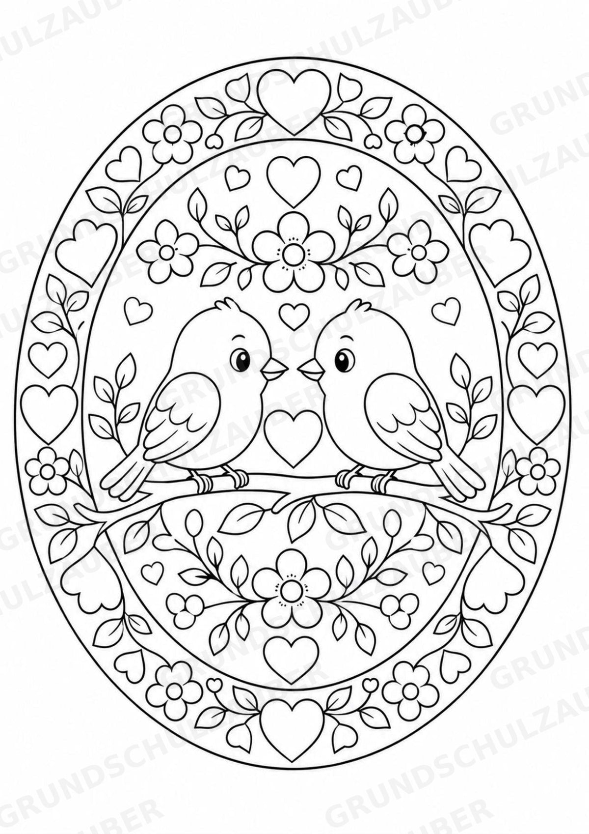 Valentinstag Mandalas Ausmalbilder – Liebe – 15 Malvorlagen – Materialseite 3