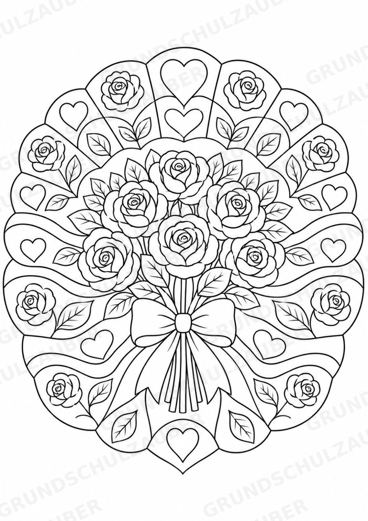 Valentinstag Mandalas Ausmalbilder – Liebe – 15 Malvorlagen – Materialseite 8