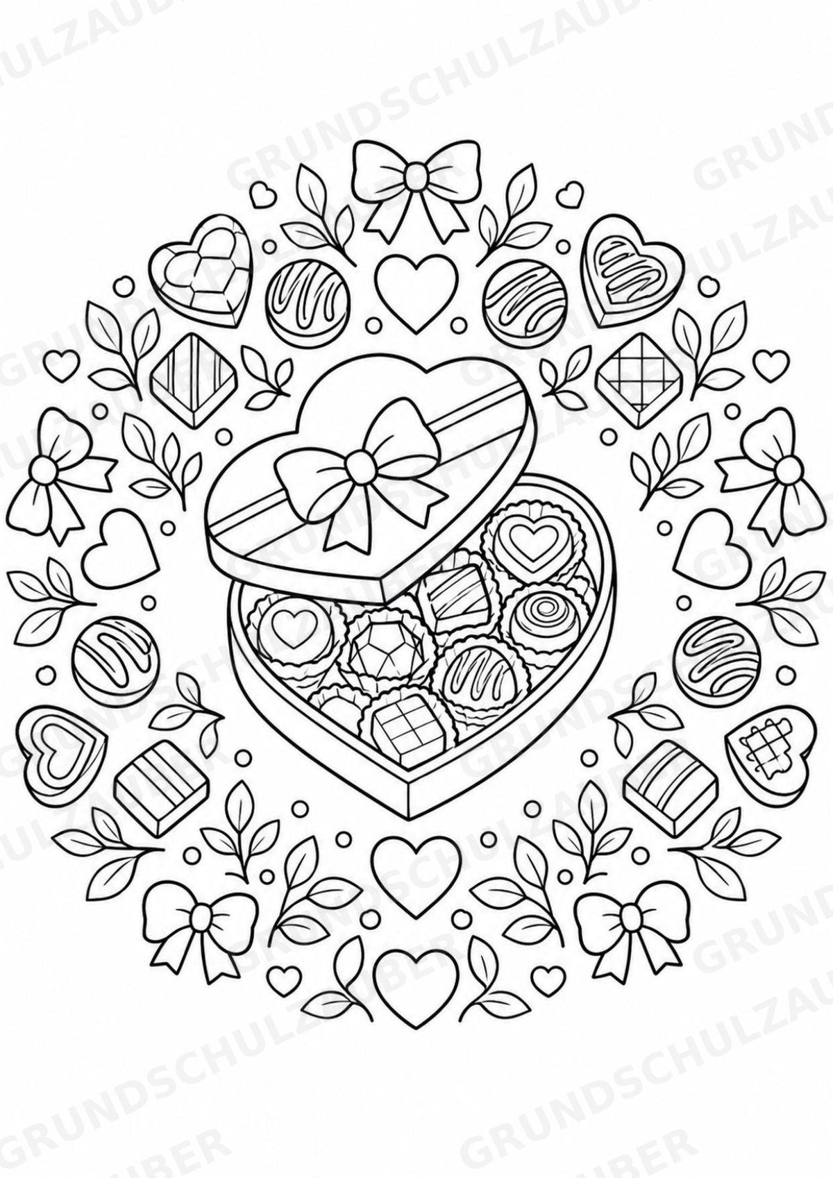 Valentinstag Mandalas Ausmalbilder – Liebe – 15 Malvorlagen – Materialseite 10