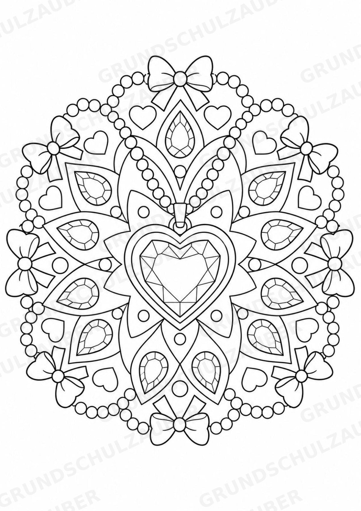 Valentinstag Mandalas Ausmalbilder – Liebe – 15 Malvorlagen – Materialseite 15