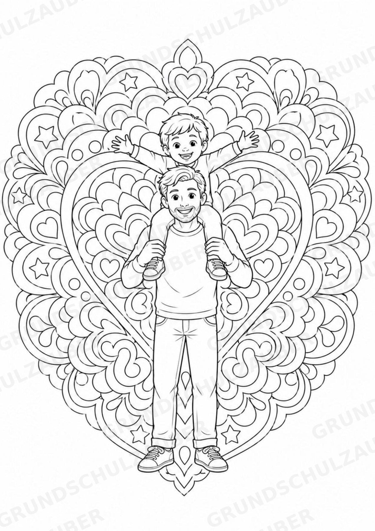 Vatertag Mandalas Ausmalbilder – Feste und Feiertage – 15 Malvorlagen – Materialseite 5
