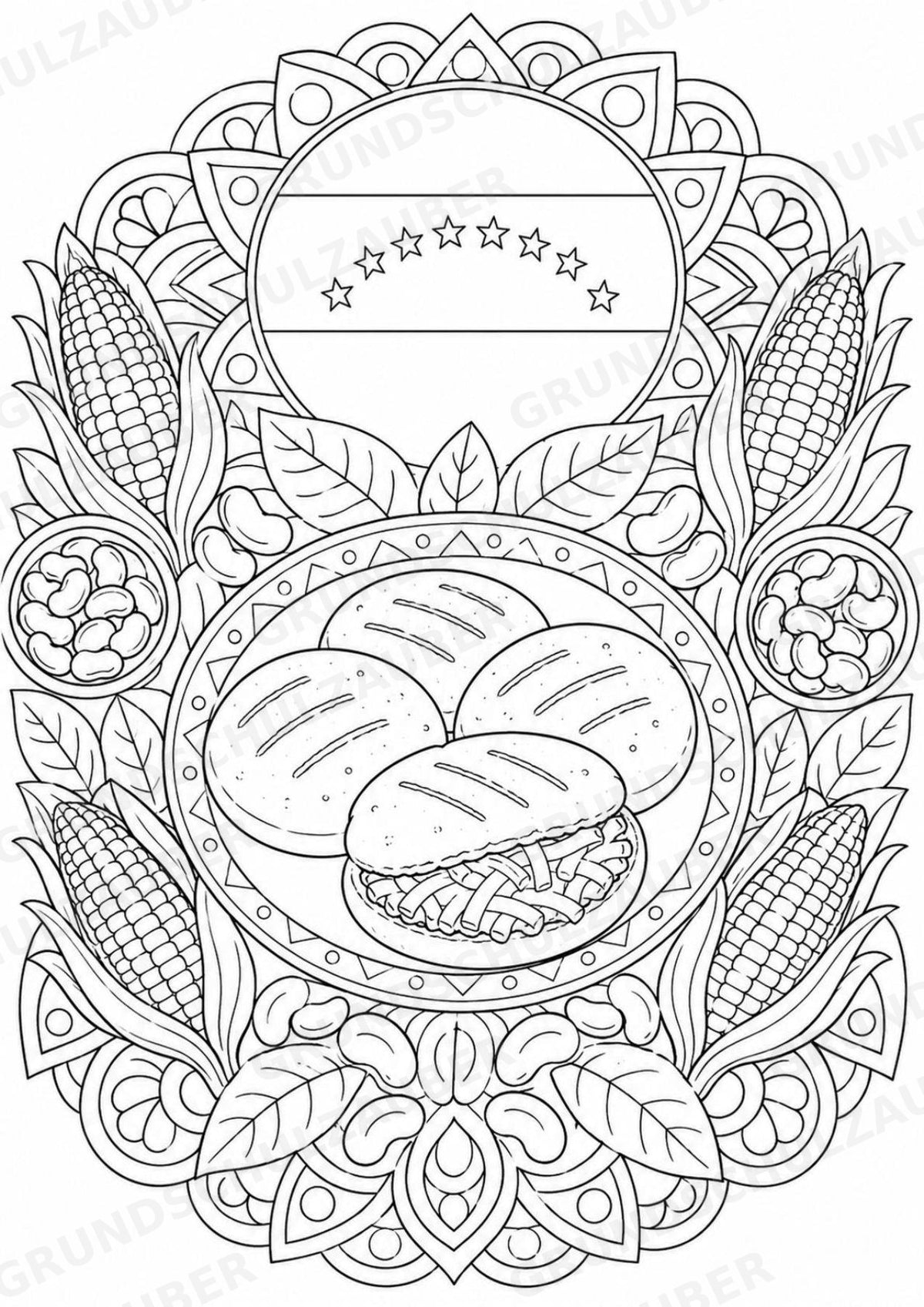 Venezuela Mandalas Ausmalbilder – Länder und Kulturen – 15 Malvorlagen – Materialseite 5