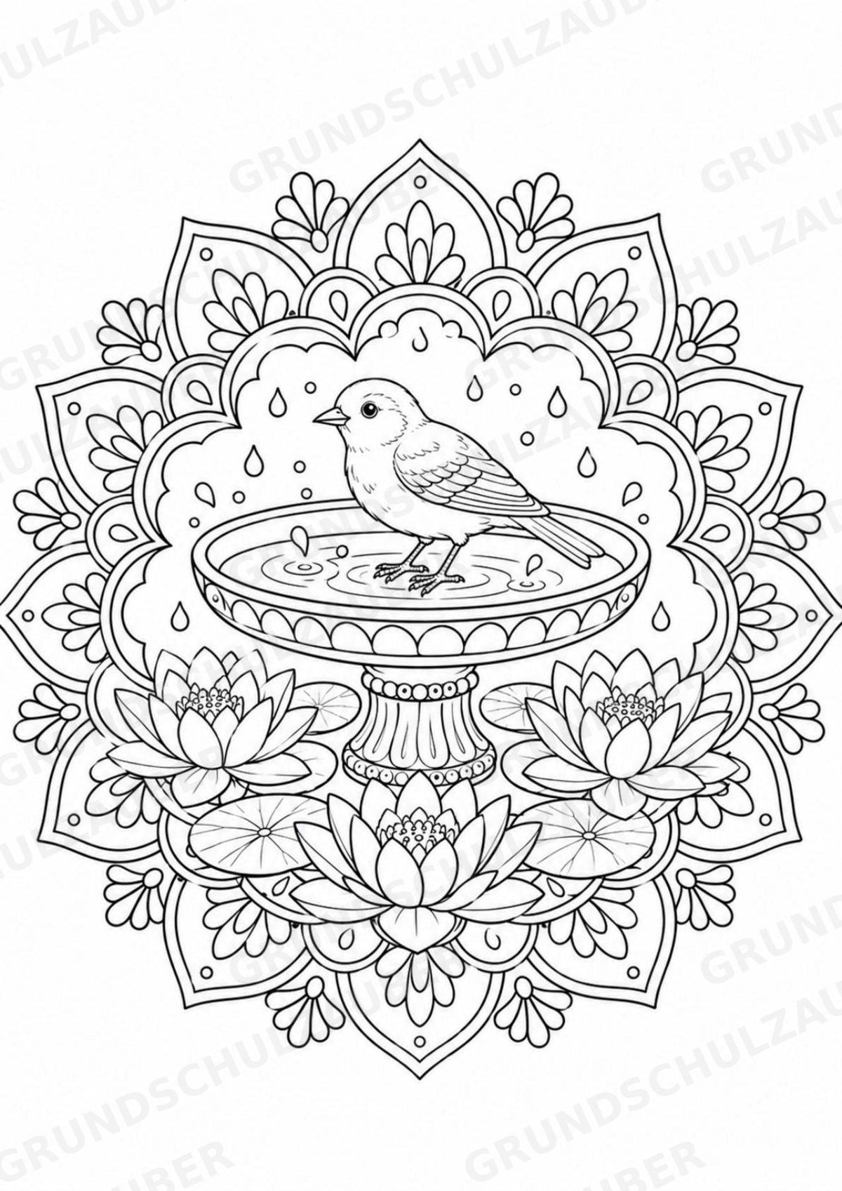 Vogel Mandalas Ausmalbilder – Tiere – 15 Malvorlagen – Materialseite 5