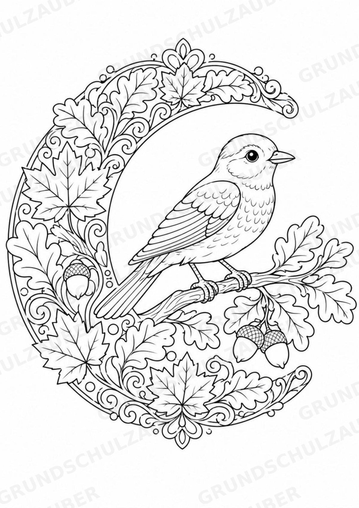 Vogel Mandalas Ausmalbilder – Tiere – 15 Malvorlagen – Materialseite 15