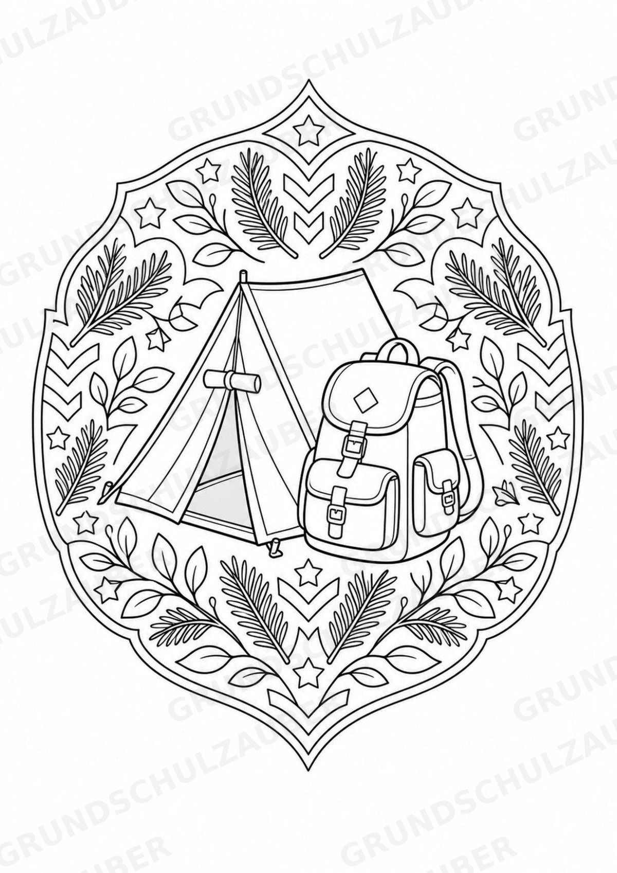 Wandern Mandalas Ausmalbilder – Sport – 15 Malvorlagen – Materialseite 2