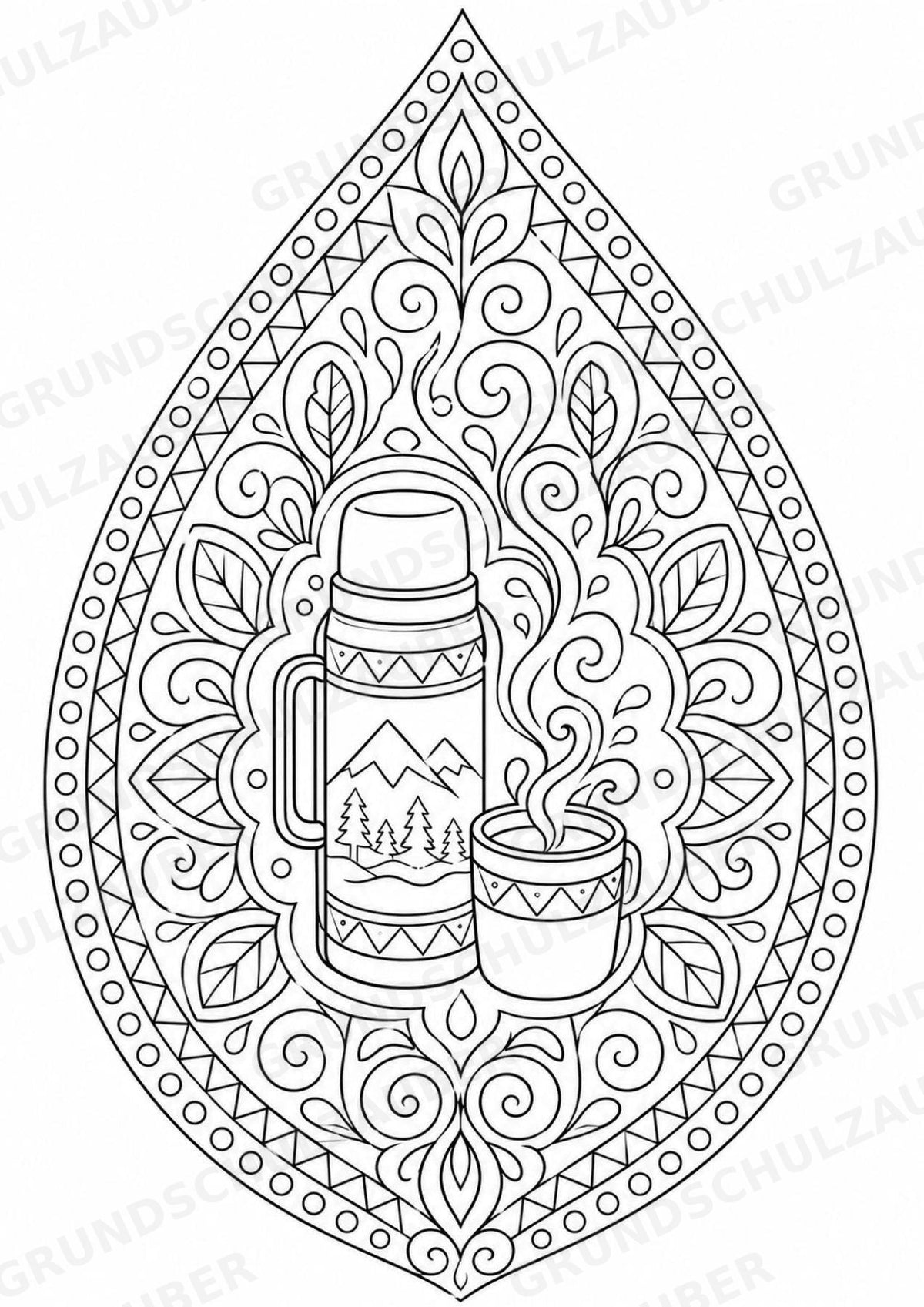Wandern Mandalas Ausmalbilder – Sport – 15 Malvorlagen – Materialseite 8