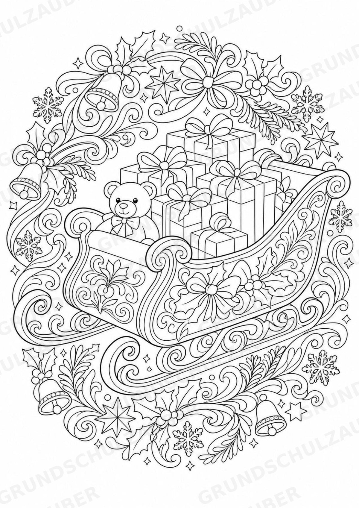 Weihnachten Mandalas Ausmalbilder – Feste und Feiertage – 15 Malvorlagen – Materialseite 16