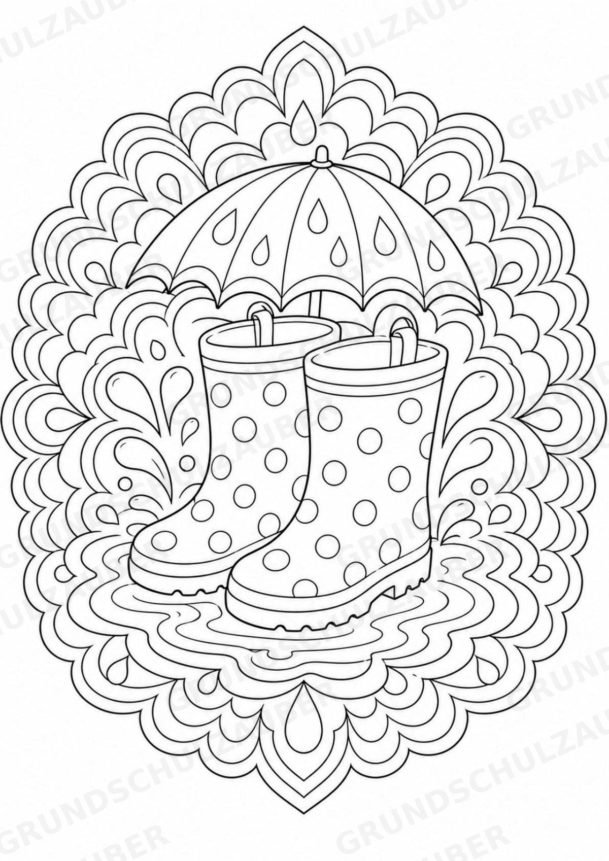 Wetter Mandalas Ausmalbilder – Wetter und Jahreszeiten – 15 Malvorlagen – Materialseite 13