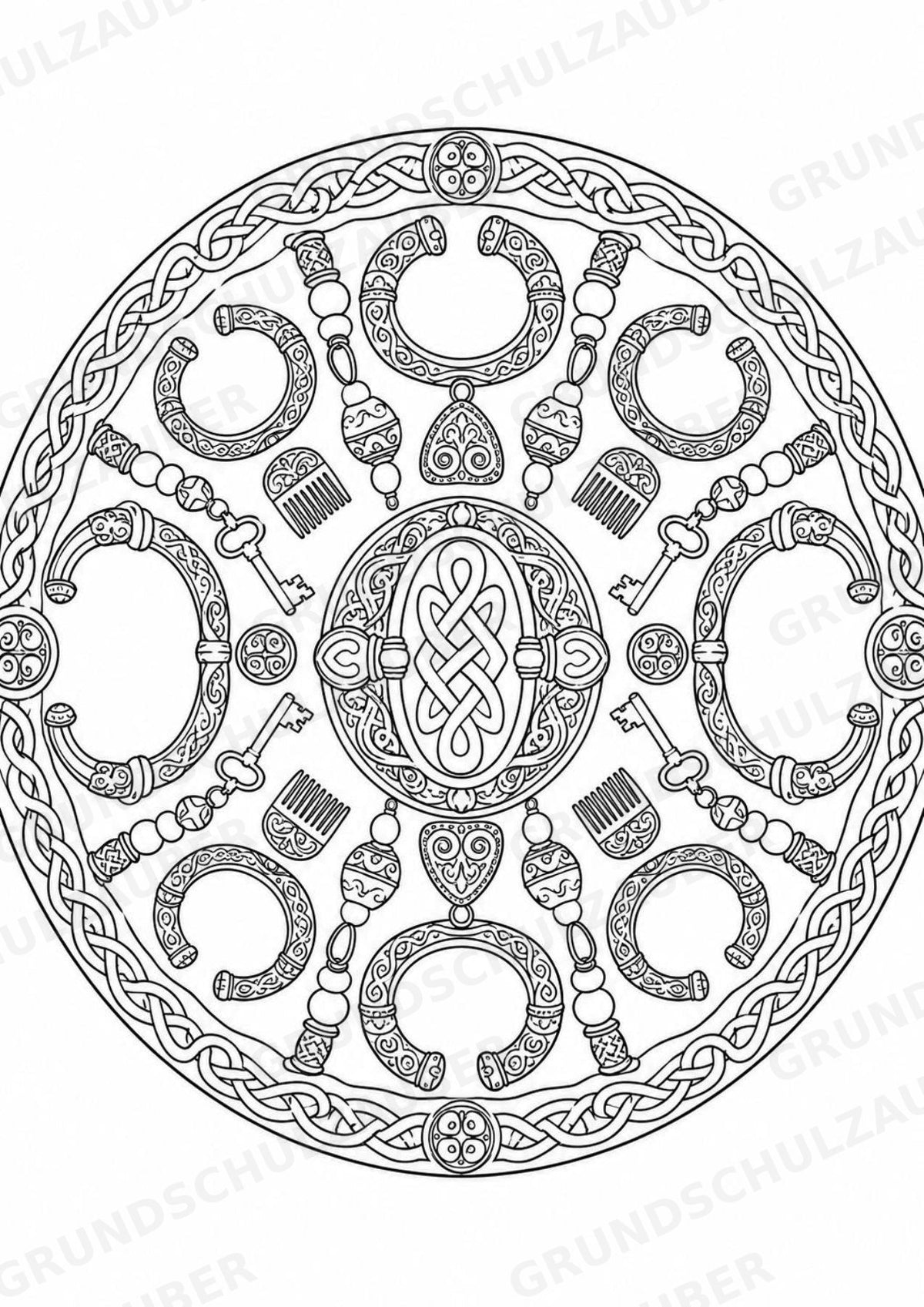 Wikinger Mandalas Ausmalbilder – Geschichte und Kulturen – 15 Malvorlagen – Materialseite 12
