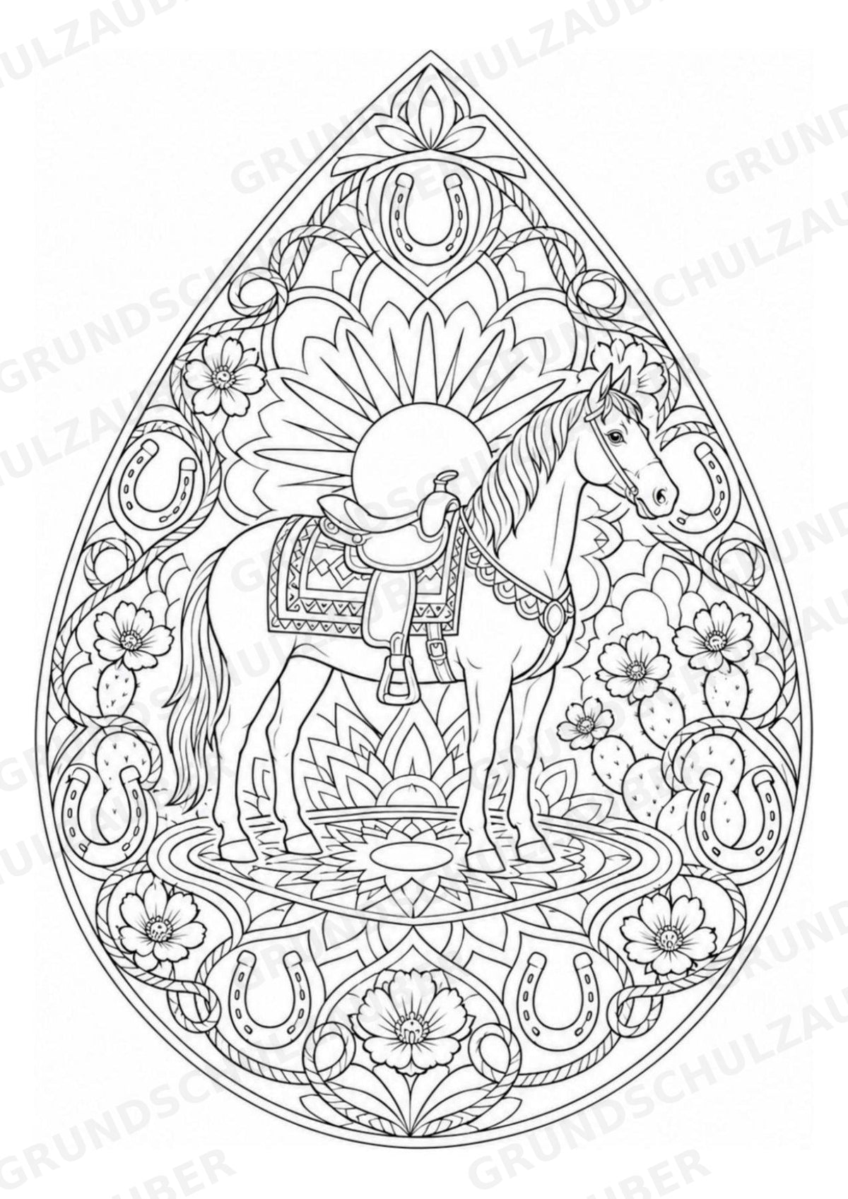 Wilder Westen Mandalas Ausmalbilder – Geschichte – 15 Malvorlagen – Materialseite 4