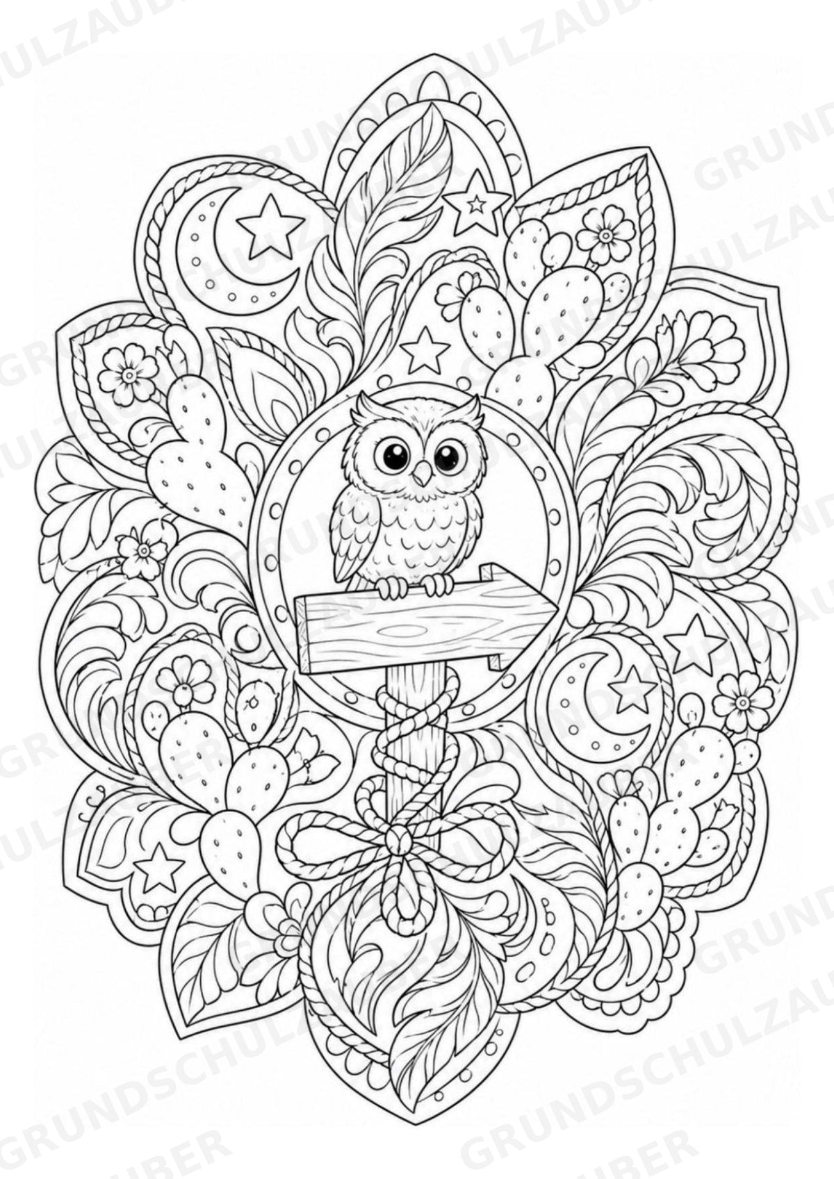 Wilder Westen Mandalas Ausmalbilder – Geschichte – 15 Malvorlagen – Materialseite 16