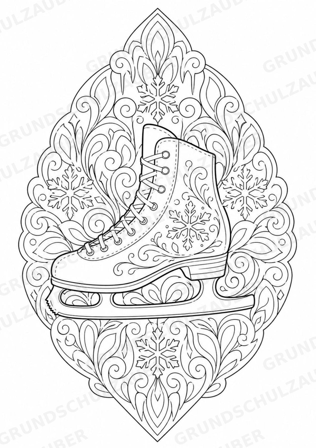 Winter Mandalas Ausmalbilder – Wetter und Jahreszeiten – 15 Malvorlagen – Materialseite 9