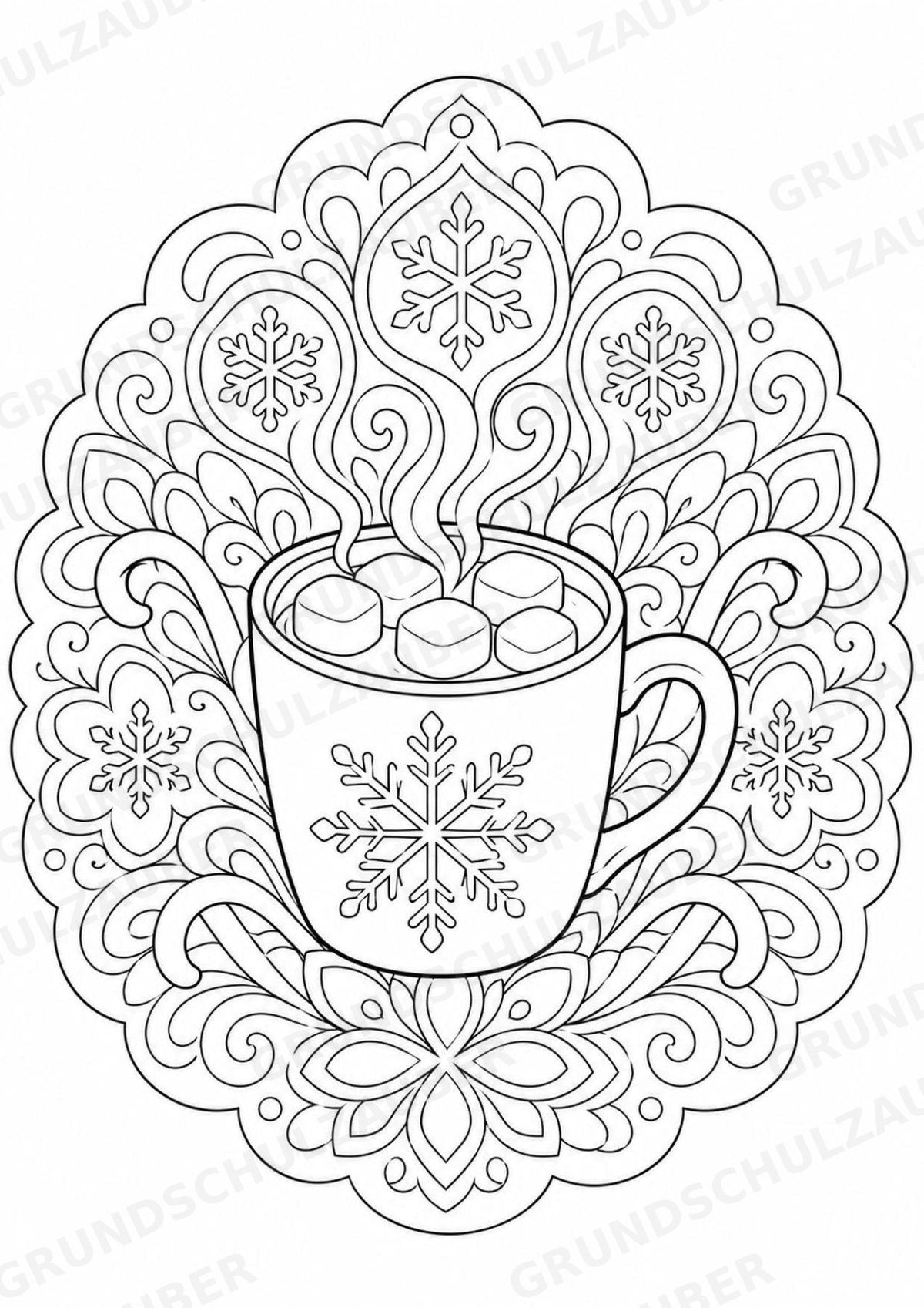 Winter Mandalas Ausmalbilder – Wetter und Jahreszeiten – 15 Malvorlagen – Materialseite 11