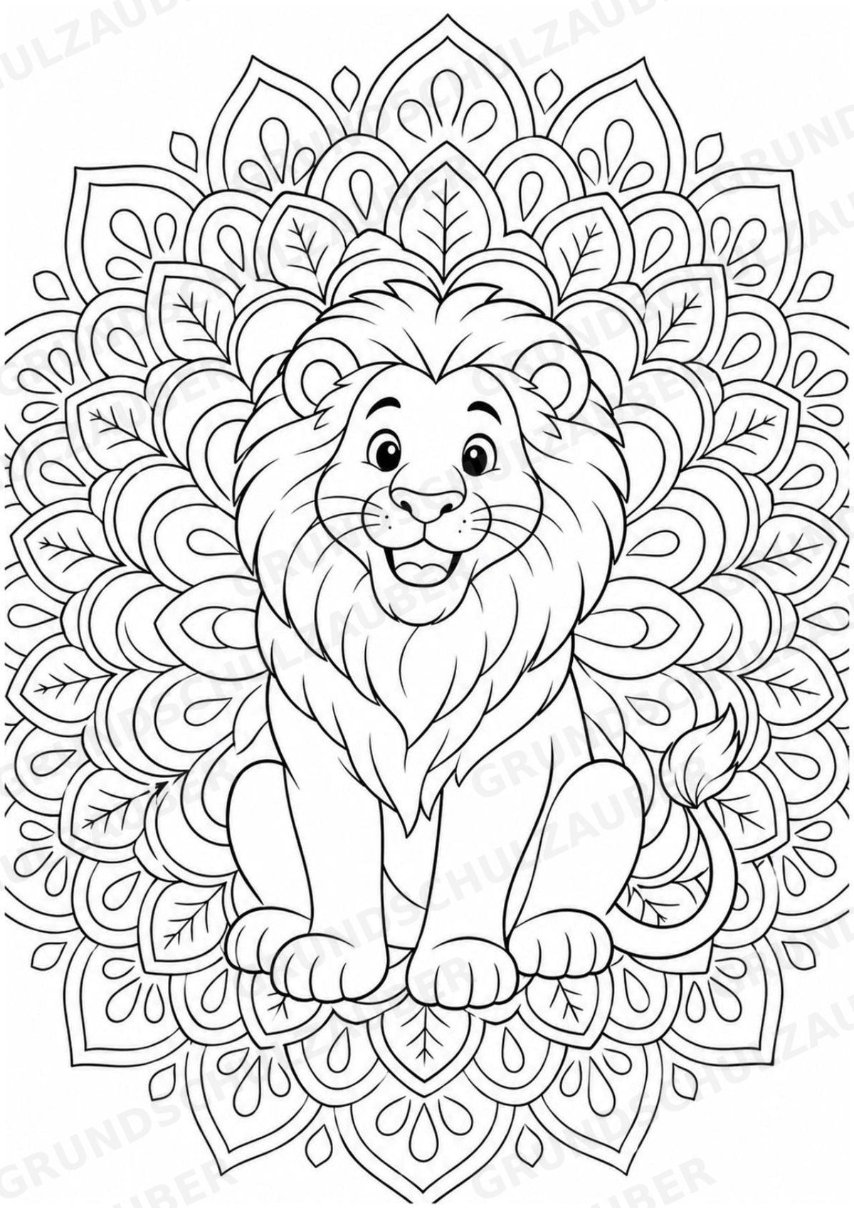 Zootiere Mandalas Ausmalbilder – Tiere – 15 Malvorlagen – Materialseite 3