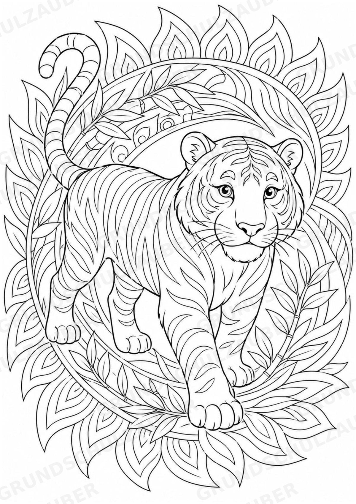 Zootiere Mandalas Ausmalbilder – Tiere – 15 Malvorlagen – Materialseite 12