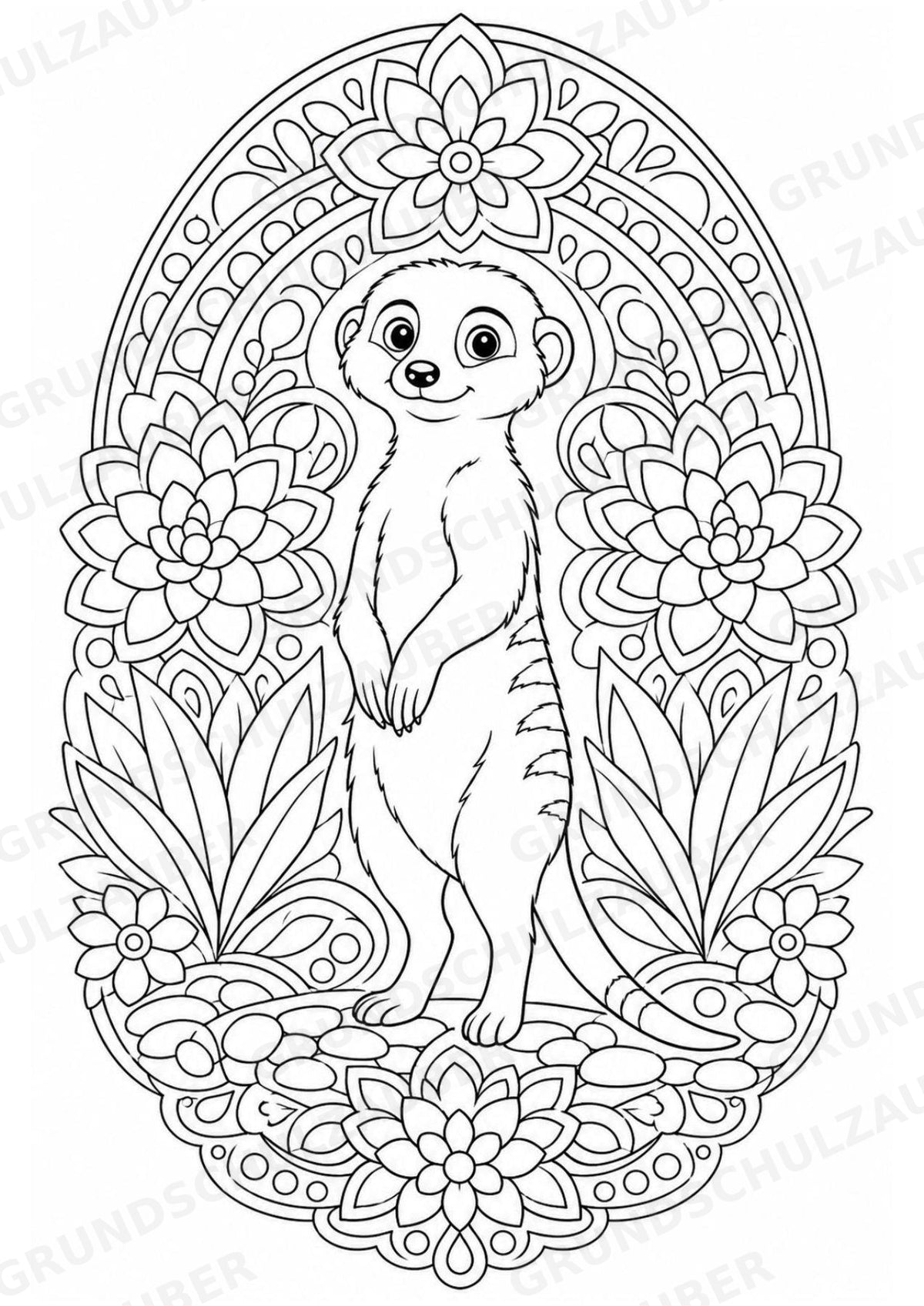 Zootiere Mandalas Ausmalbilder – Tiere – 15 Malvorlagen – Materialseite 13