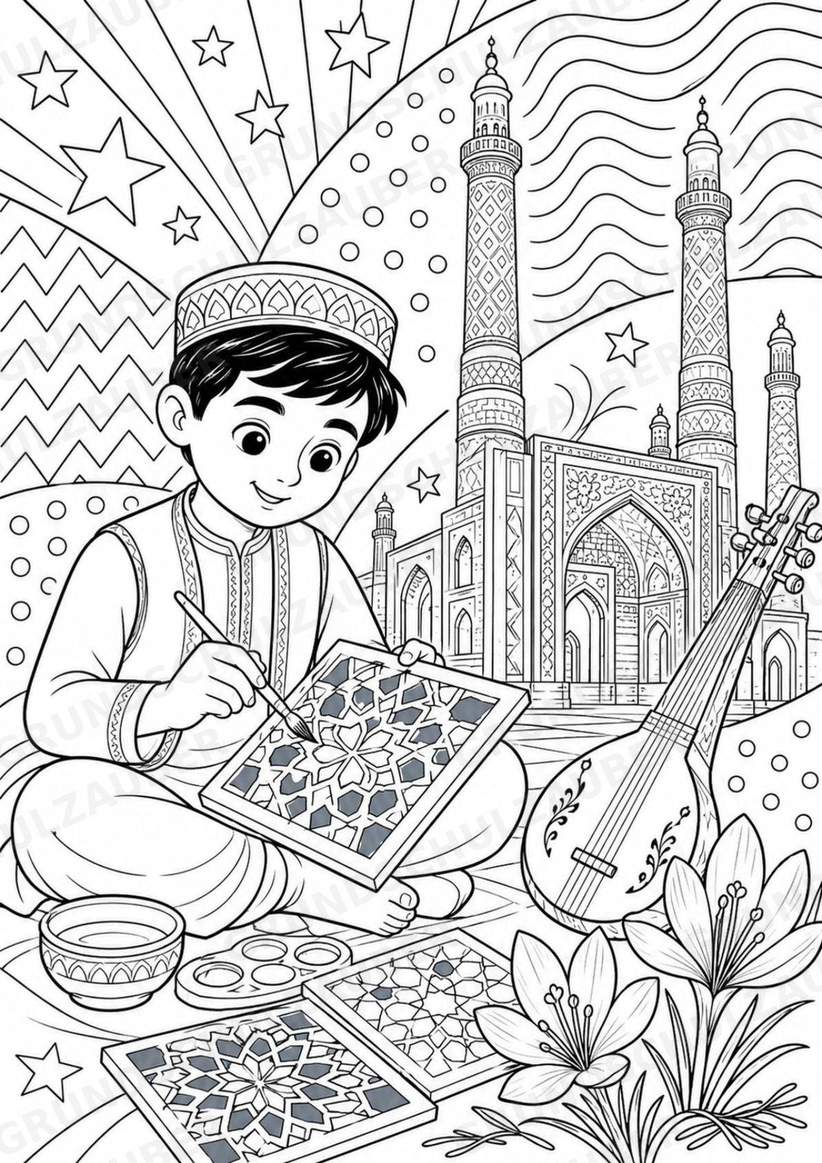 Afghanistan POP Art Ausmalbilder 15 Malvorlagen – Materialseite 8