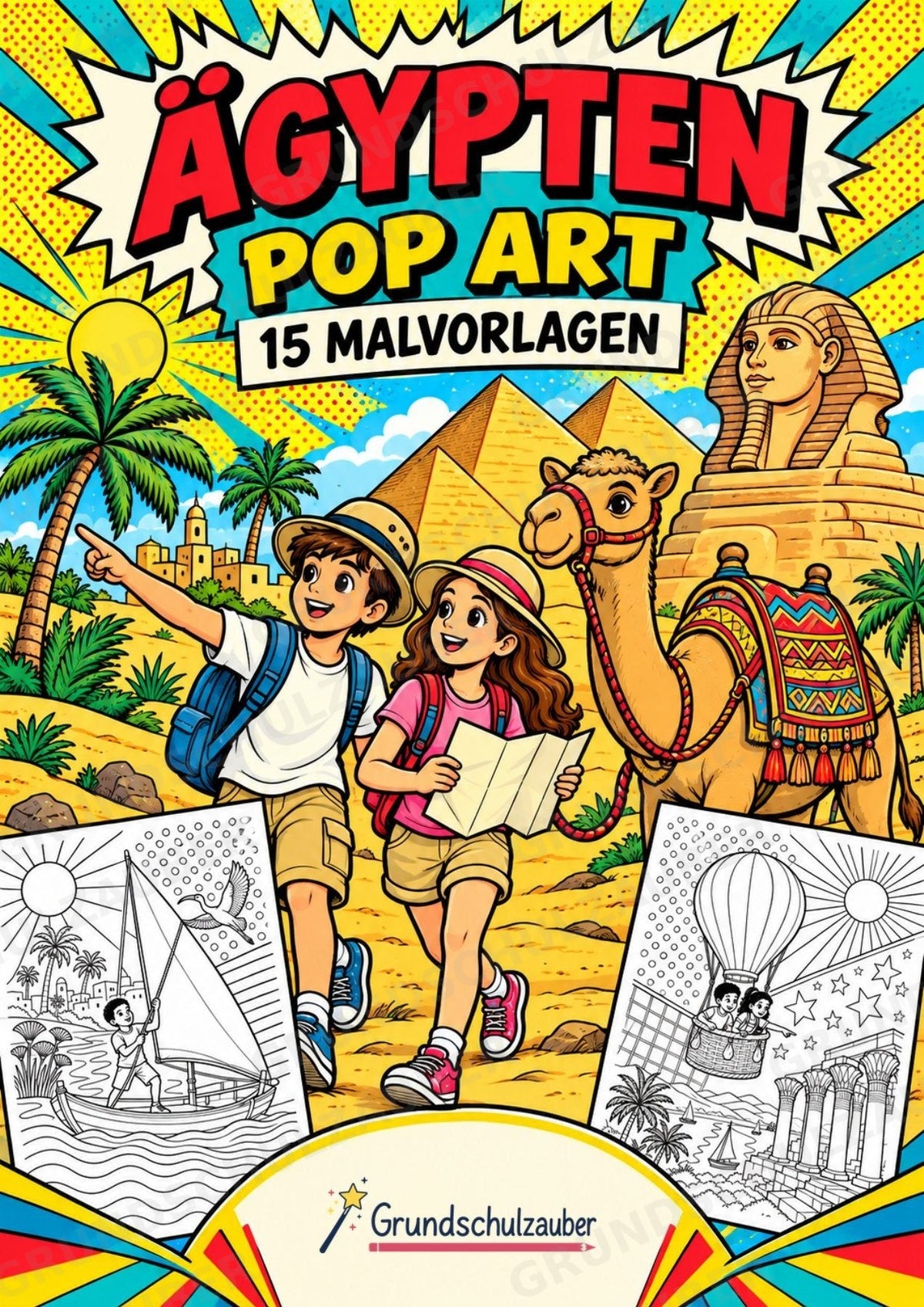 Ägypten POP Art Ausmalbilder 15 Malvorlagen – Cover