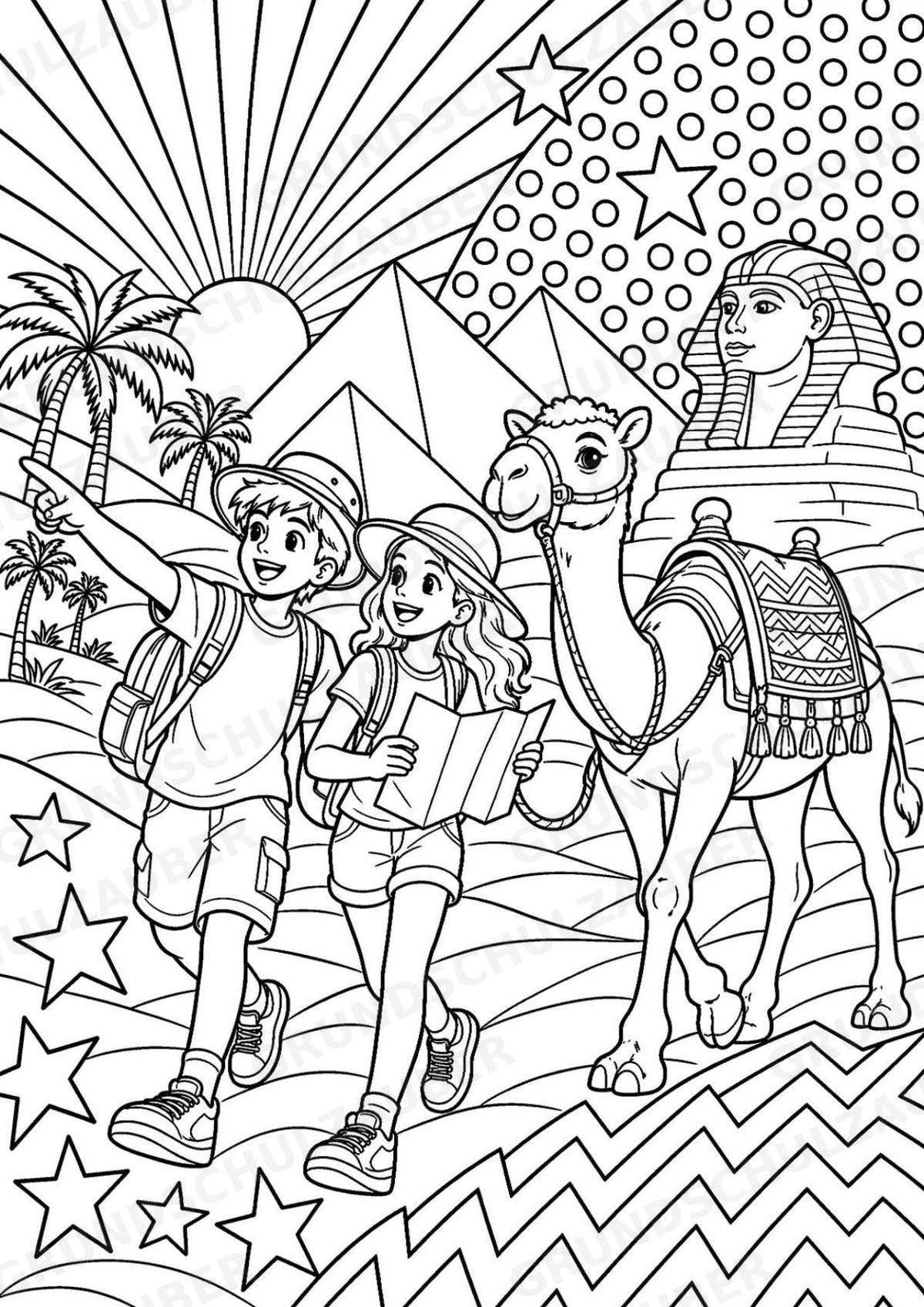 Ägypten POP Art Ausmalbilder 15 Malvorlagen – Materialseite 2