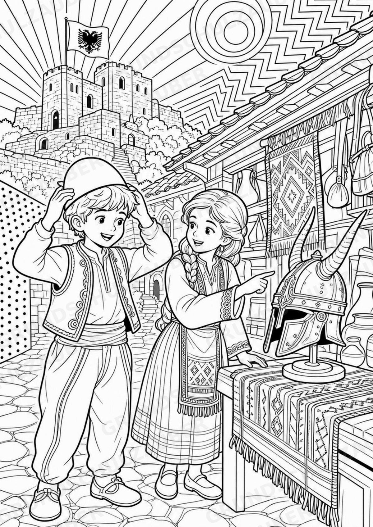 Albanien POP Art Ausmalbilder 15 Malvorlagen – Materialseite 7