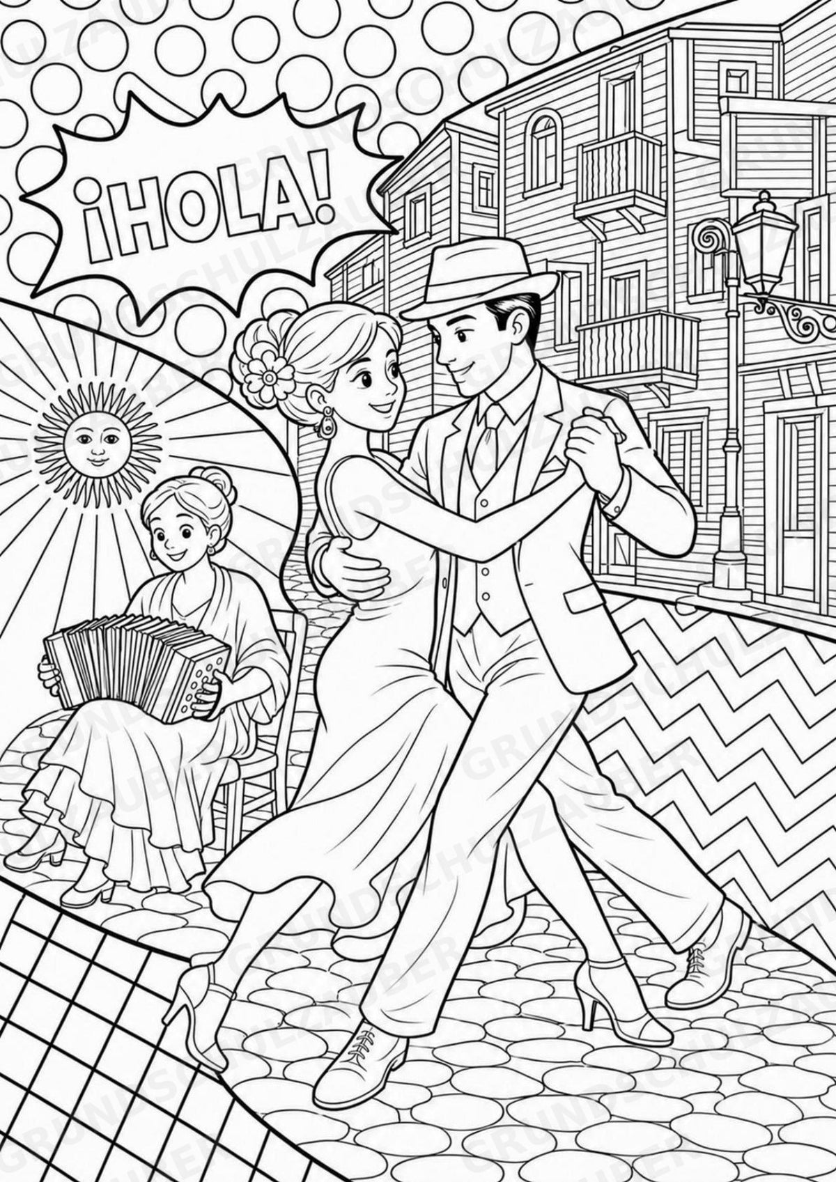 Argentinien POP Art Ausmalbilder 15 Malvorlagen – Materialseite 3