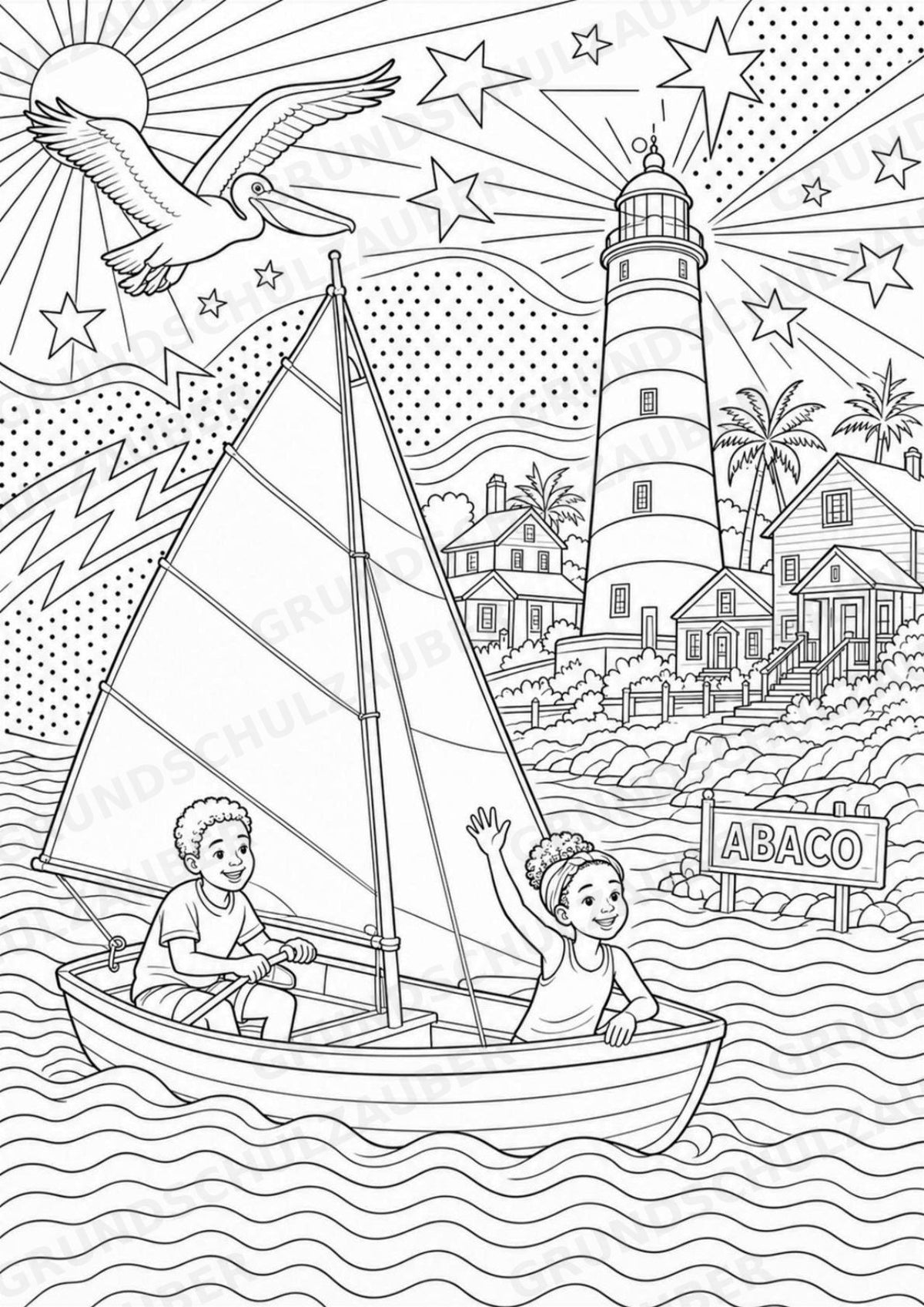 Bahamas POP Art Ausmalbilder 15 Malvorlagen – Materialseite 8