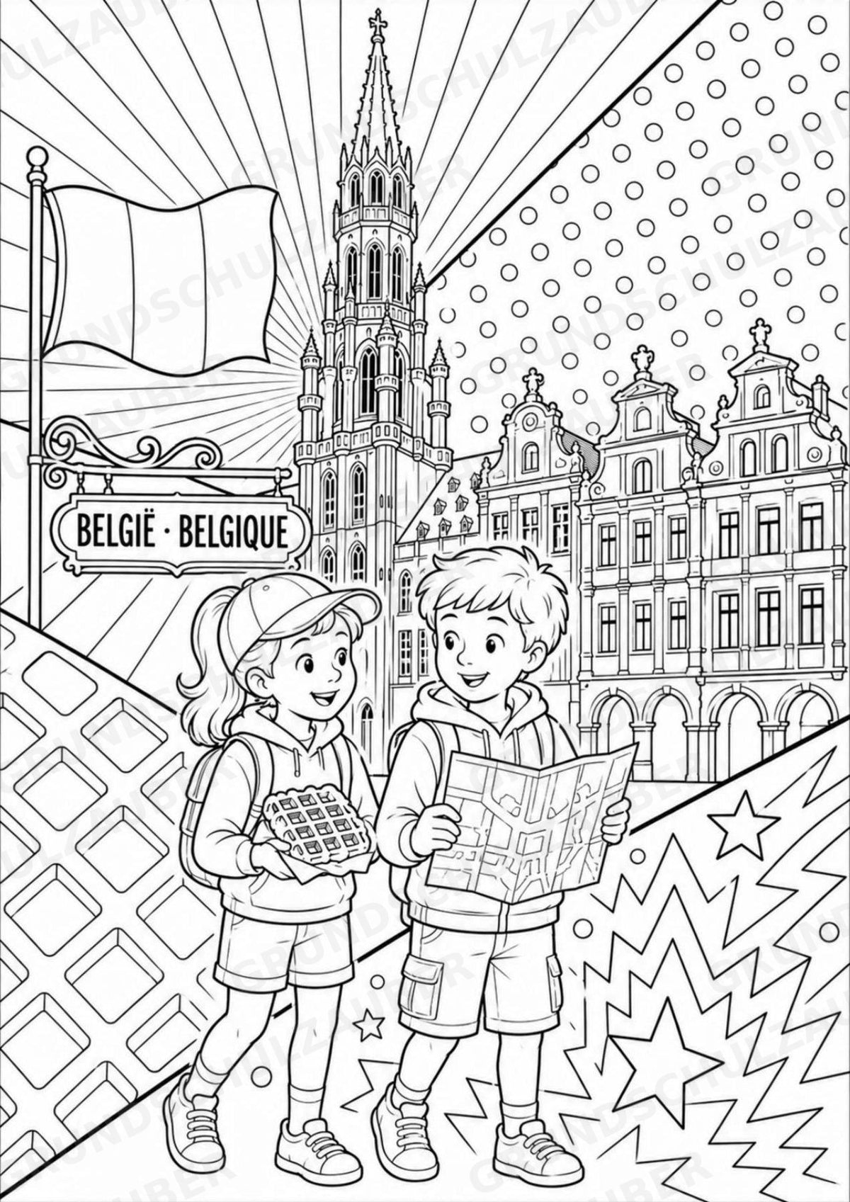 Belgien POP Art Ausmalbilder 15 Malvorlagen – Materialseite 2