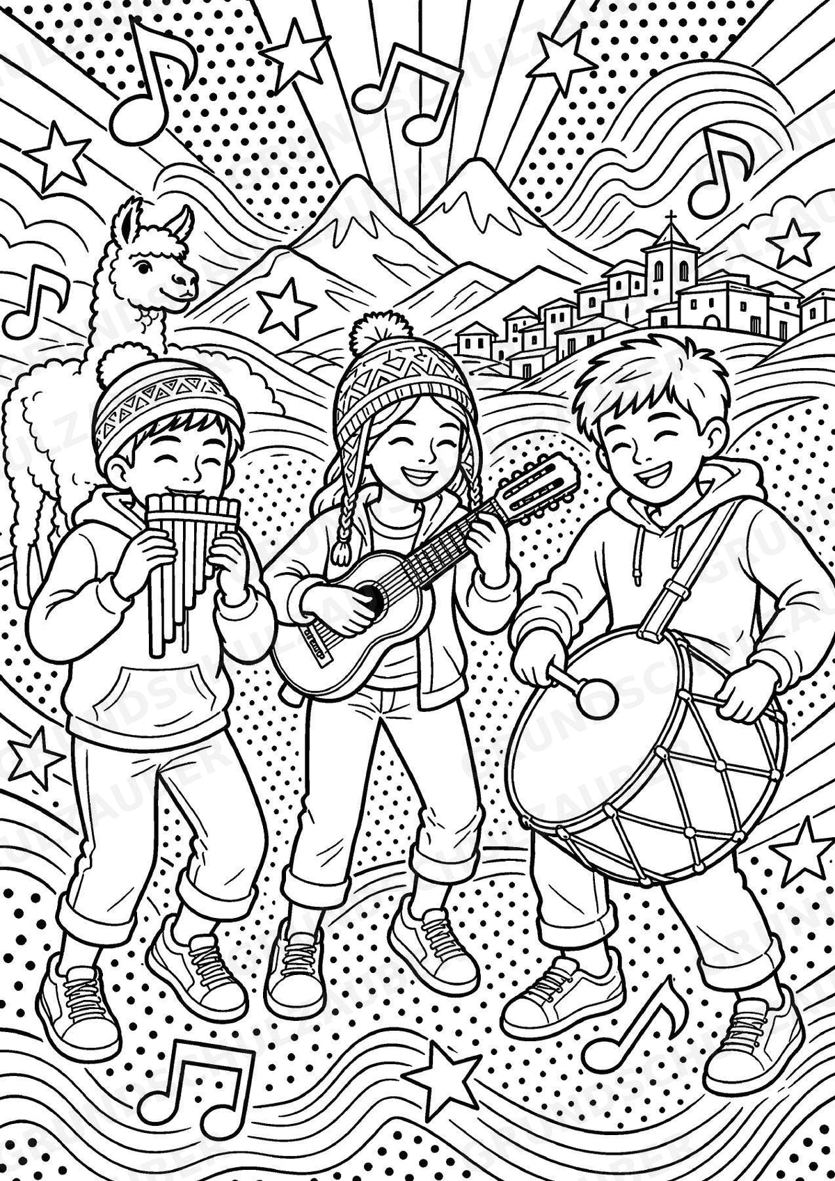 Bolivien POP Art Ausmalbilder 15 Malvorlagen – Materialseite 9