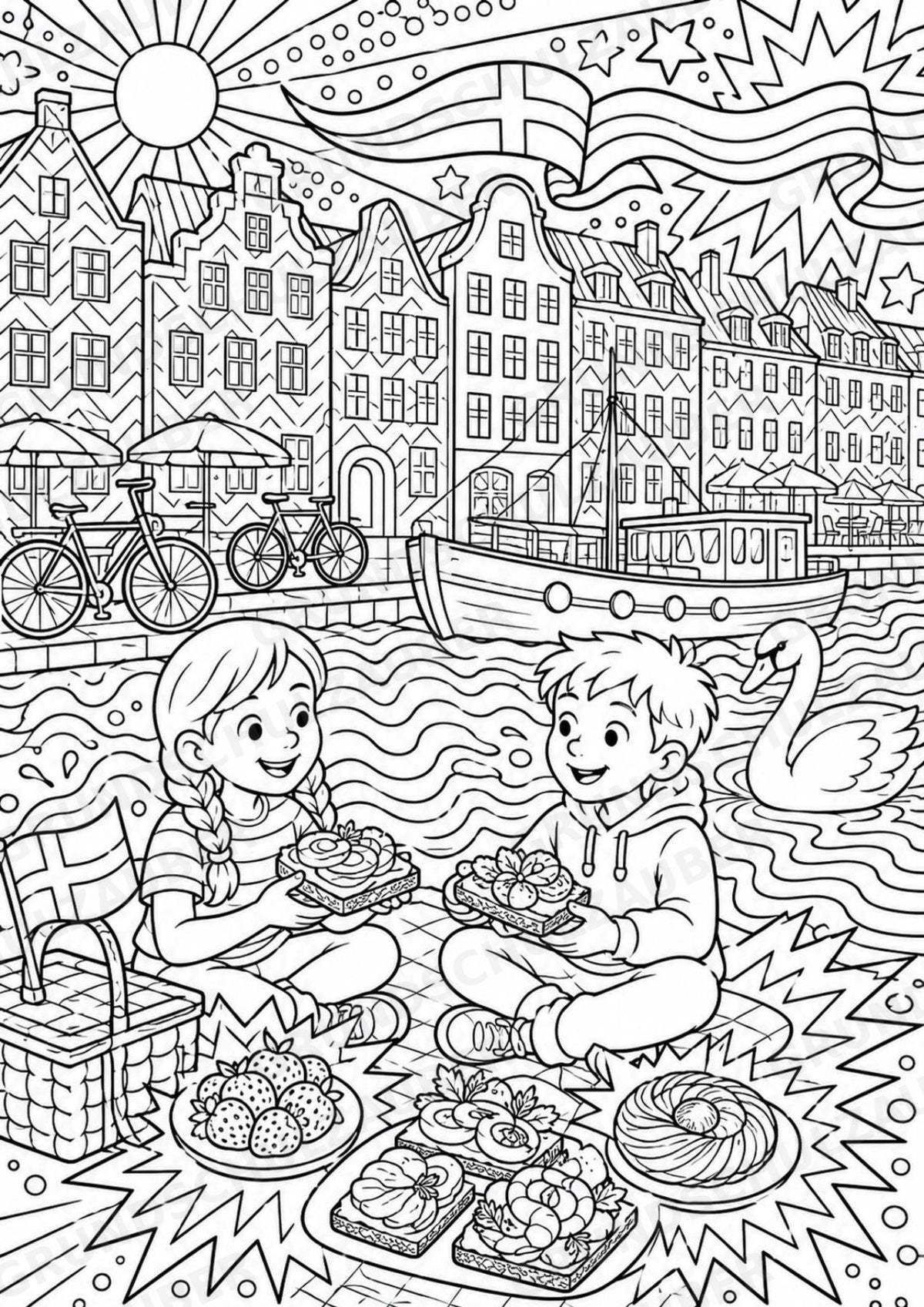 Dänemark POP Art Ausmalbilder 15 Malvorlagen – Materialseite 2