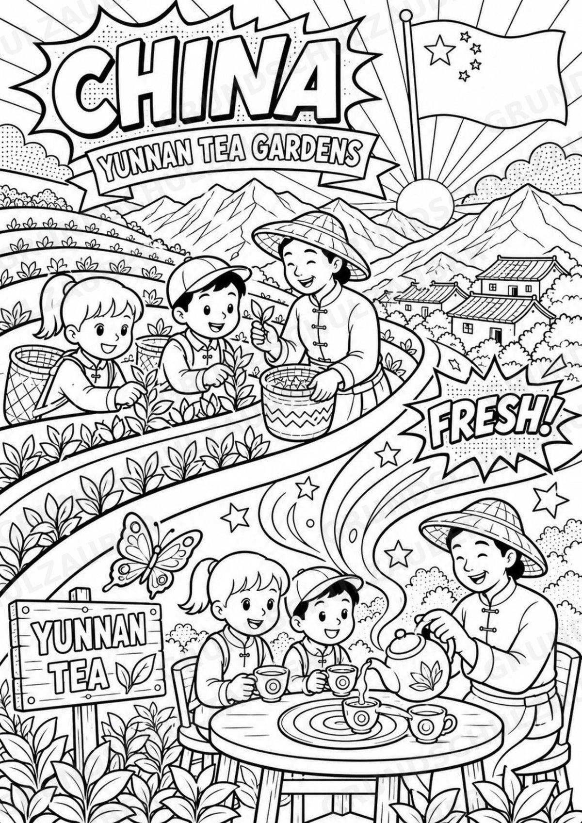 China POP Art Ausmalbilder 15 Malvorlagen – Materialseite 9