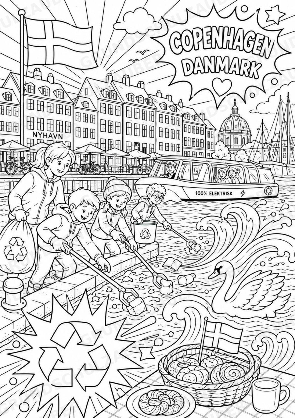 Dänemark POP Art Ausmalbilder 15 Malvorlagen – Materialseite 6