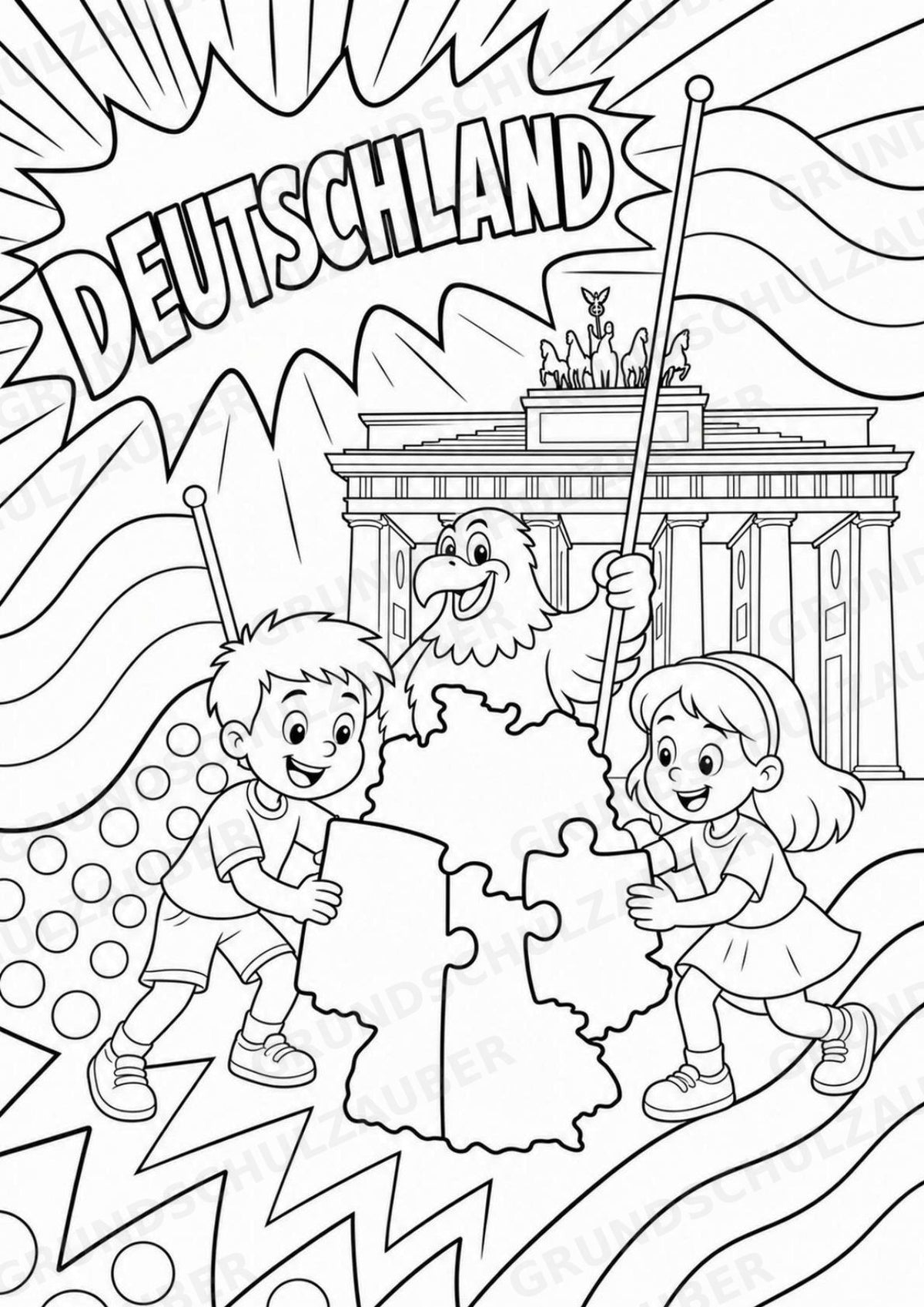 Deutschland POP Art Ausmalbilder 15 Malvorlagen – Materialseite 16