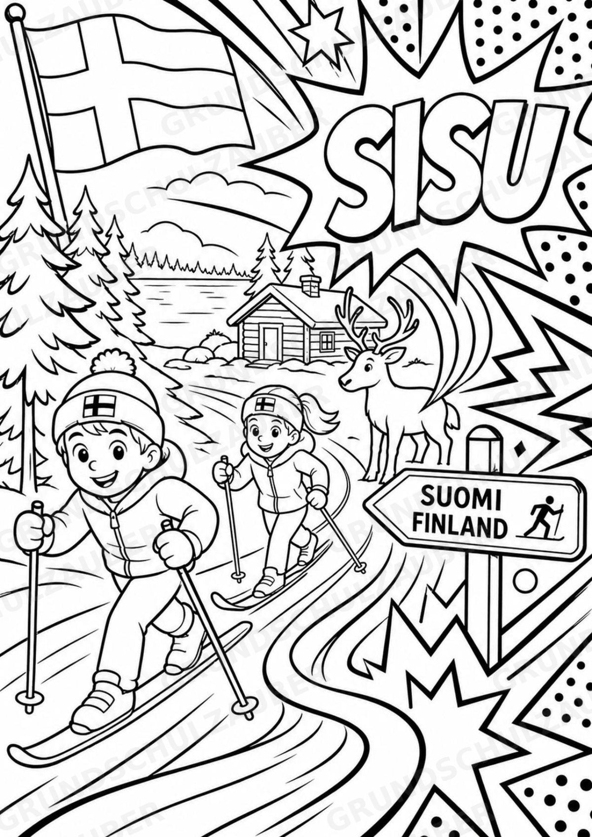 Finnland POP Art Ausmalbilder 15 Malvorlagen – Materialseite 7