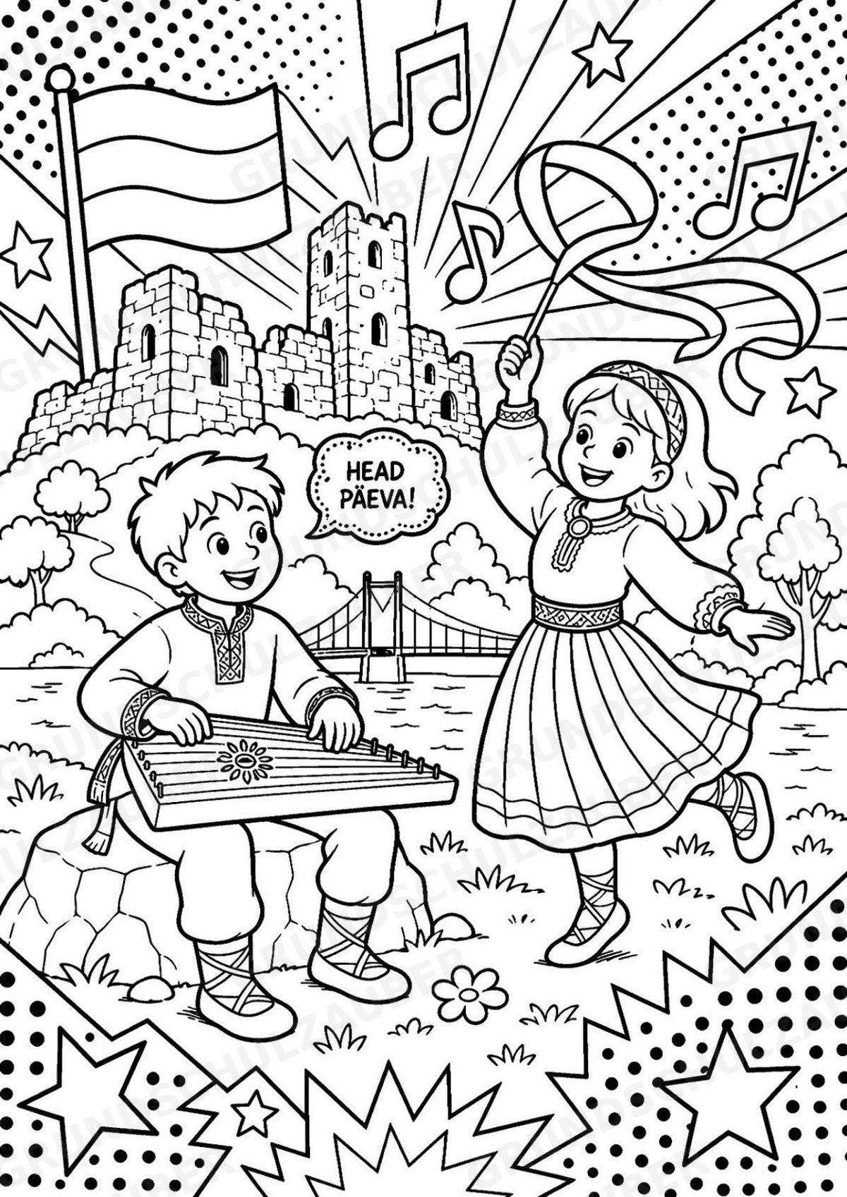 Estland POP Art Ausmalbilder 15 Malvorlagen – Materialseite 13