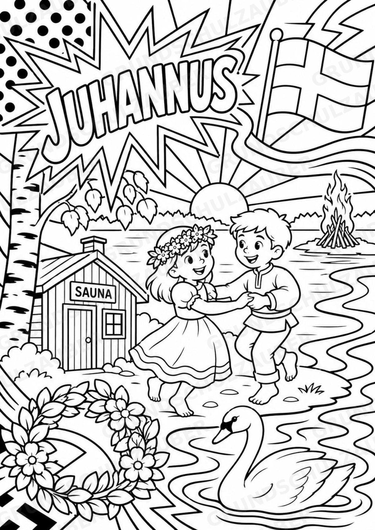Finnland POP Art Ausmalbilder 15 Malvorlagen – Materialseite 12