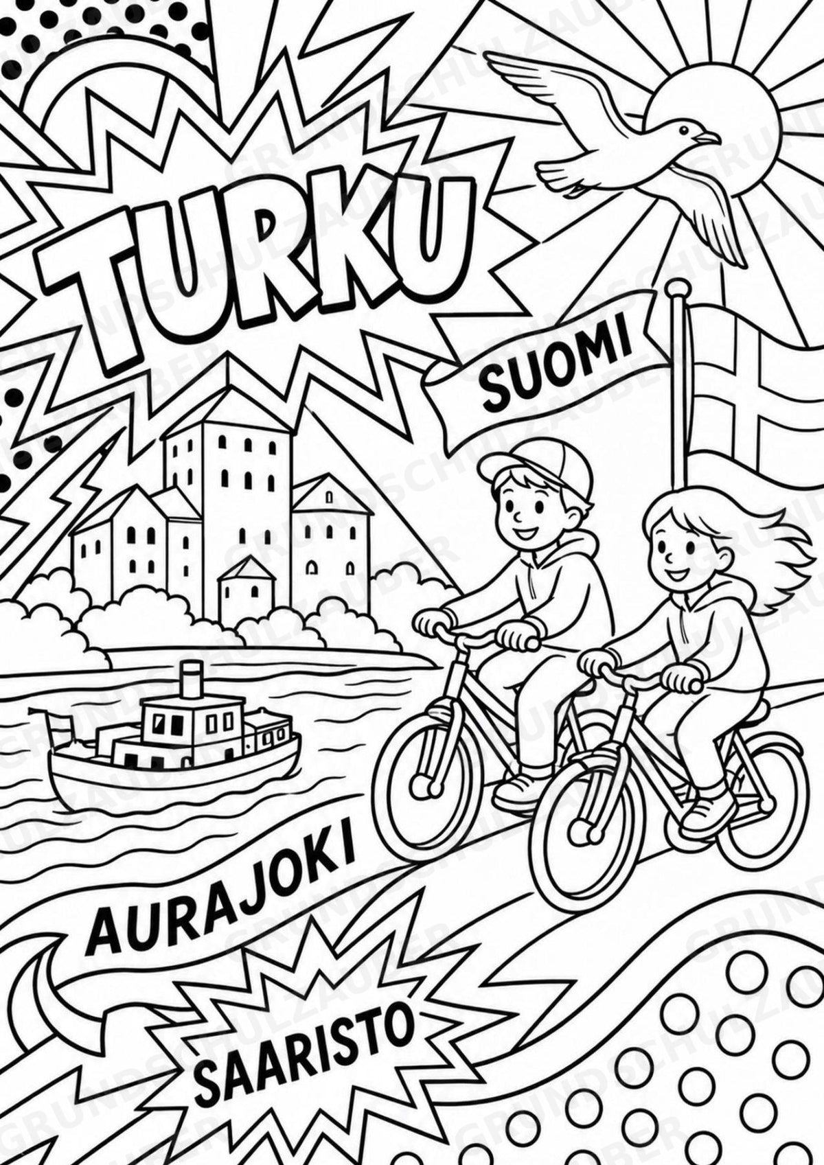 Finnland POP Art Ausmalbilder 15 Malvorlagen – Materialseite 15