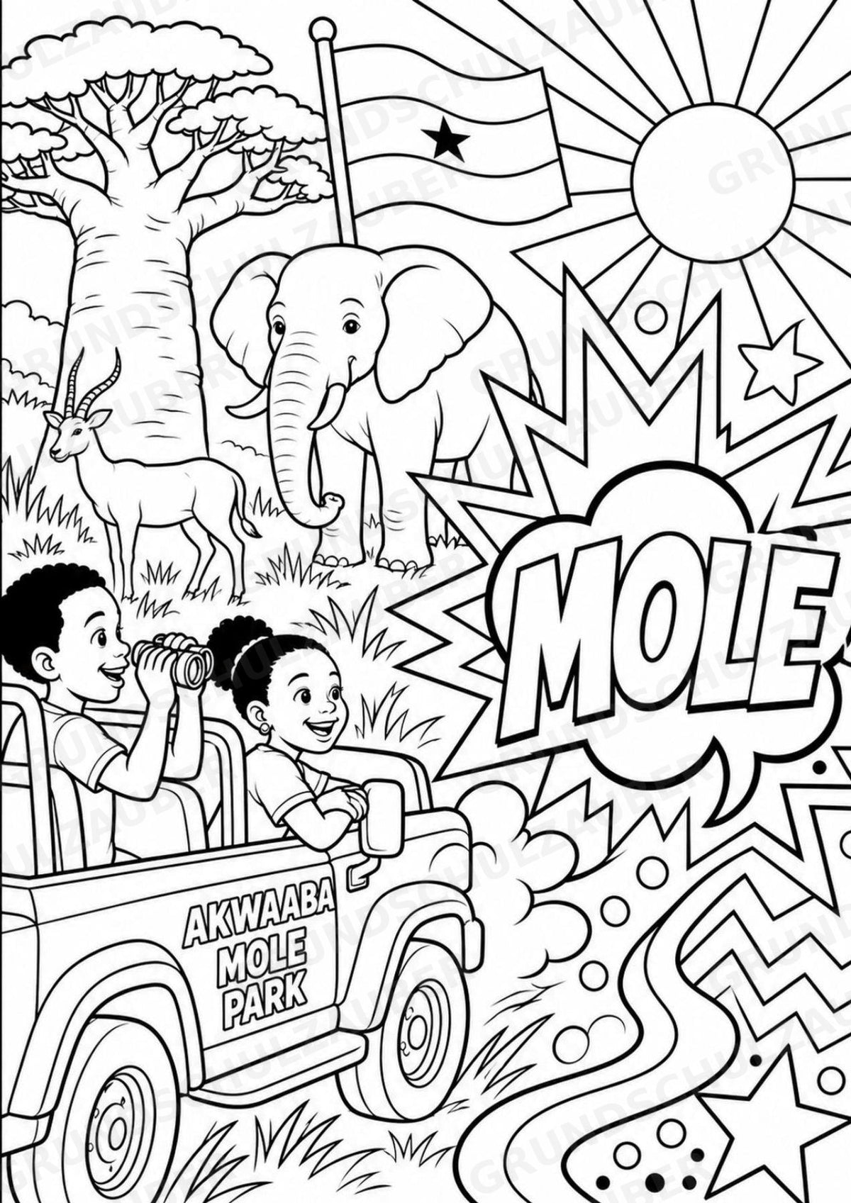 Ghana POP Art Ausmalbilder 15 Malvorlagen – Materialseite 4