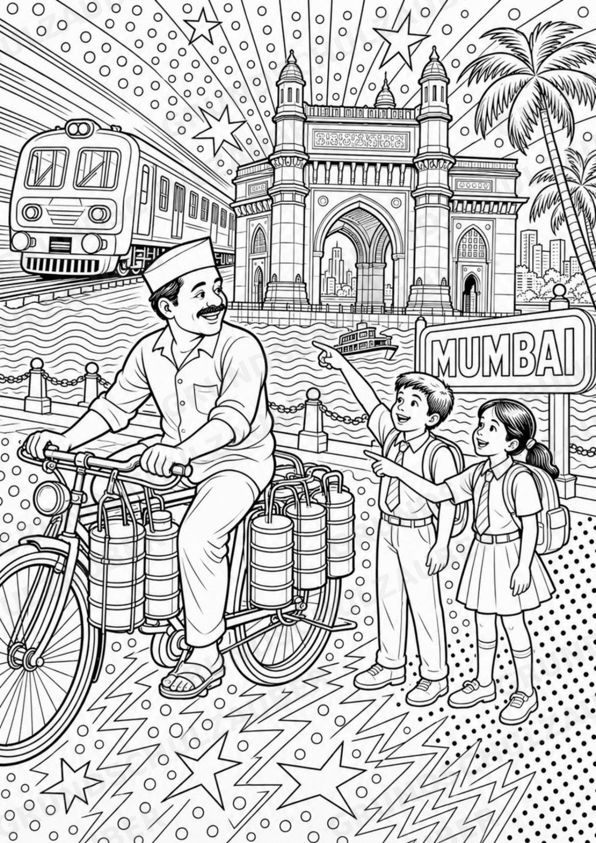 Indien POP Art Ausmalbilder 15 Malvorlagen – Materialseite 6