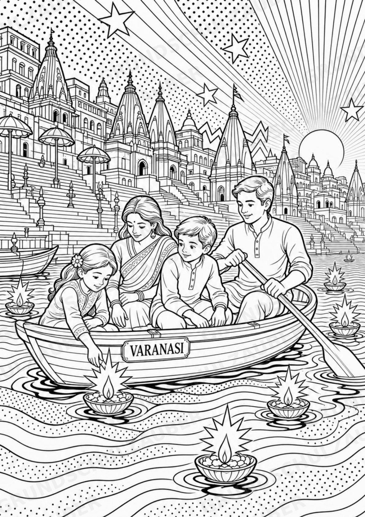 Indien POP Art Ausmalbilder 15 Malvorlagen – Materialseite 7
