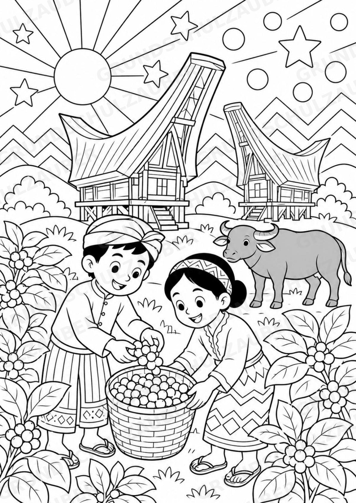 Indonesien POP Art Ausmalbilder 15 Malvorlagen – Materialseite 12
