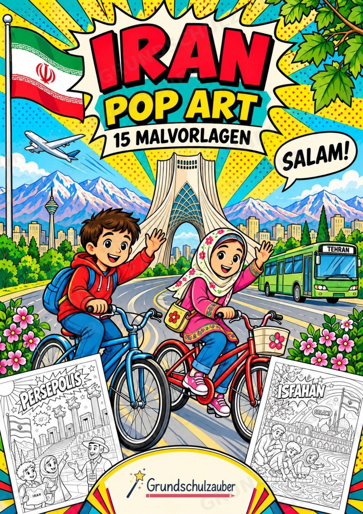 Iran POP Art Ausmalbilder 15 Malvorlagen – Cover