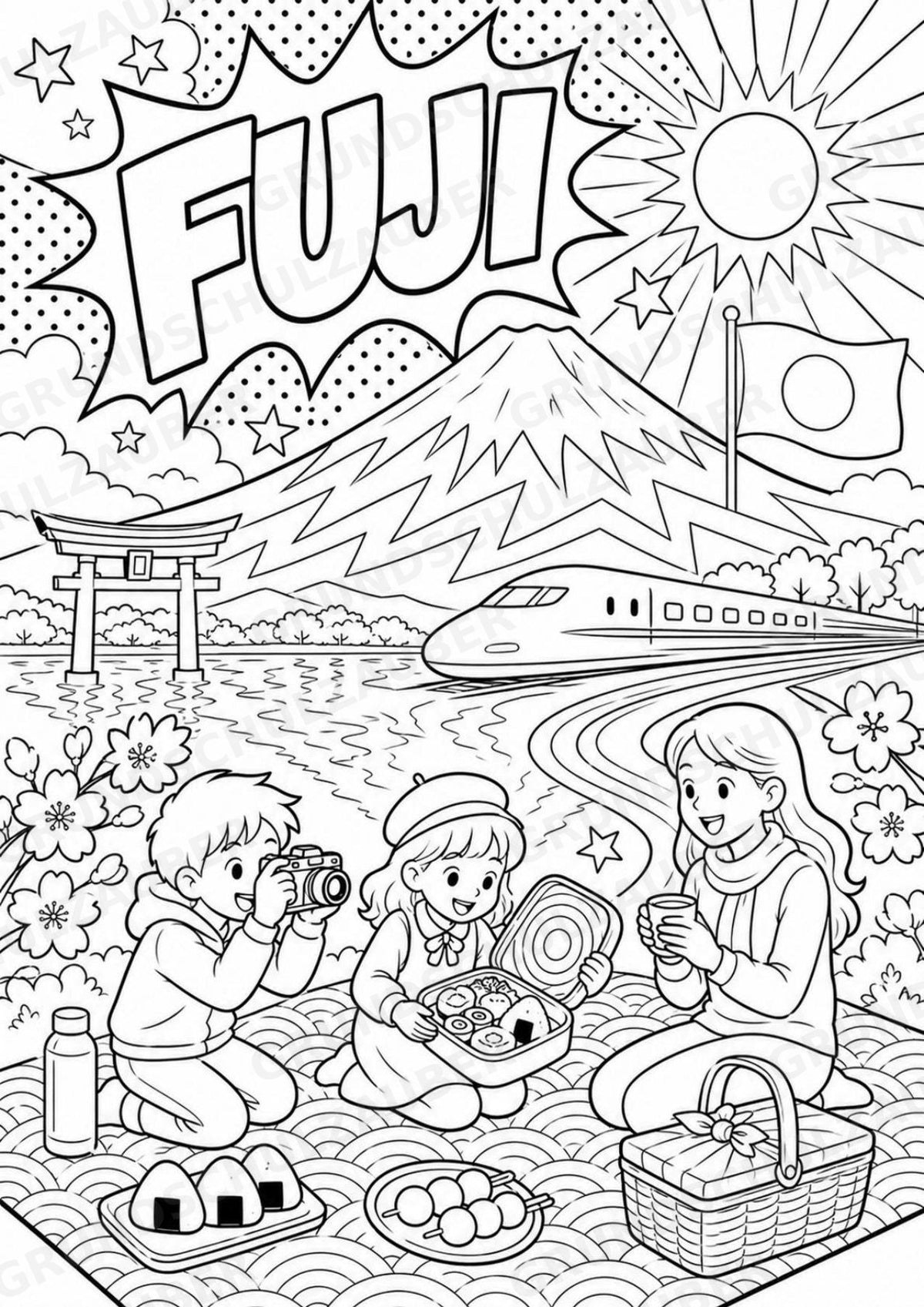 Japan POP Art Ausmalbilder 15 Malvorlagen – Materialseite 4