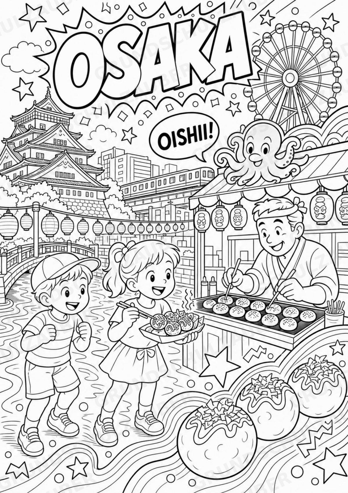 Japan POP Art Ausmalbilder 15 Malvorlagen – Materialseite 5
