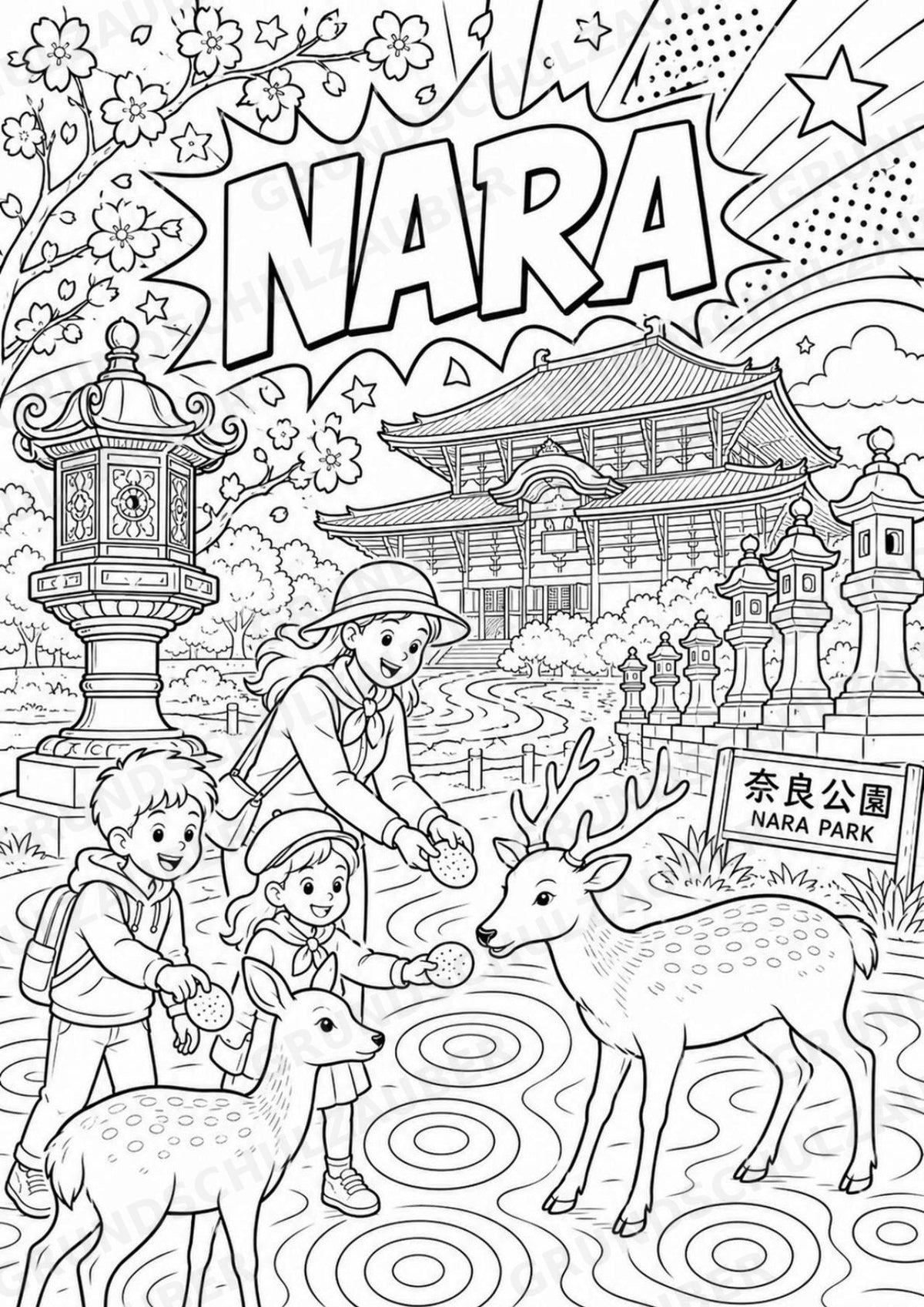 Japan POP Art Ausmalbilder 15 Malvorlagen – Materialseite 6