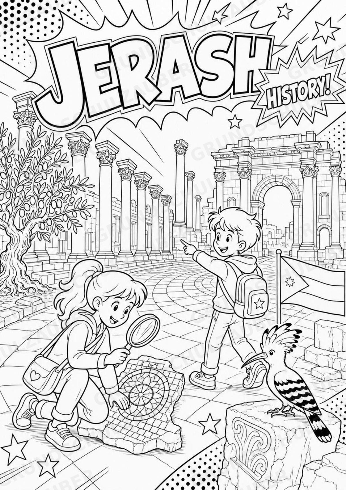 Jordanien POP Art Ausmalbilder 15 Malvorlagen – Materialseite 6